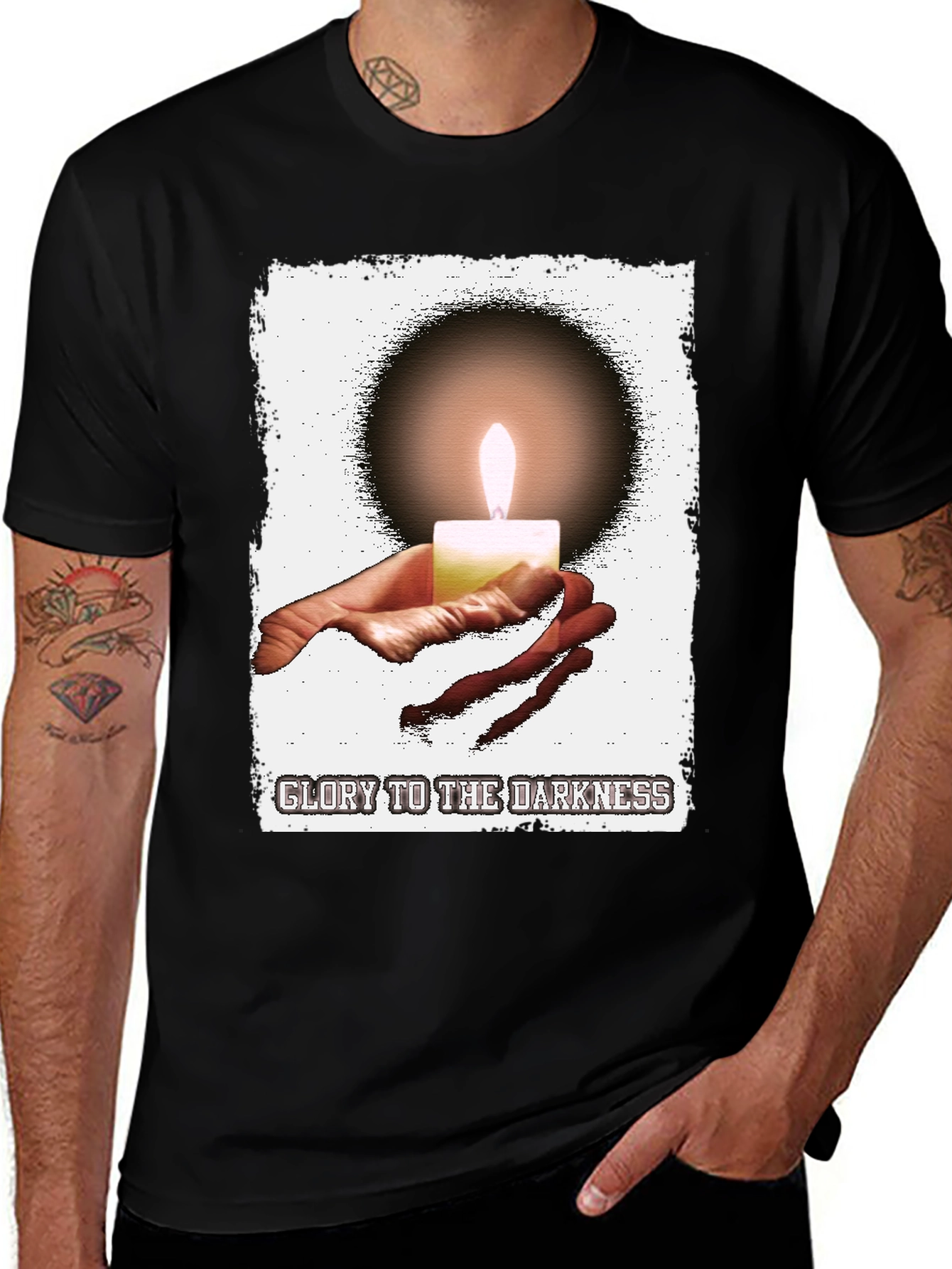 Glory to the Darkness Candle Graphic T-Shirt