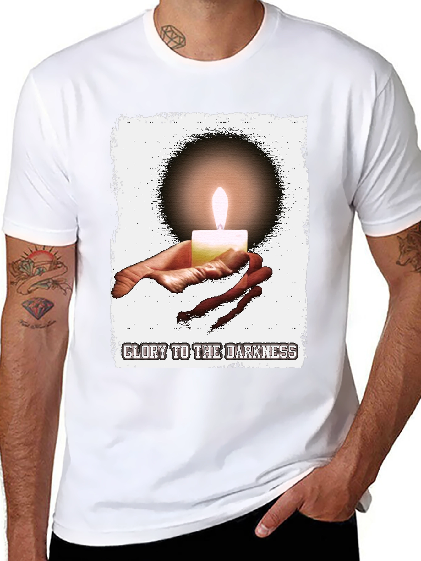 Glory to the Darkness Candle Graphic T-Shirt