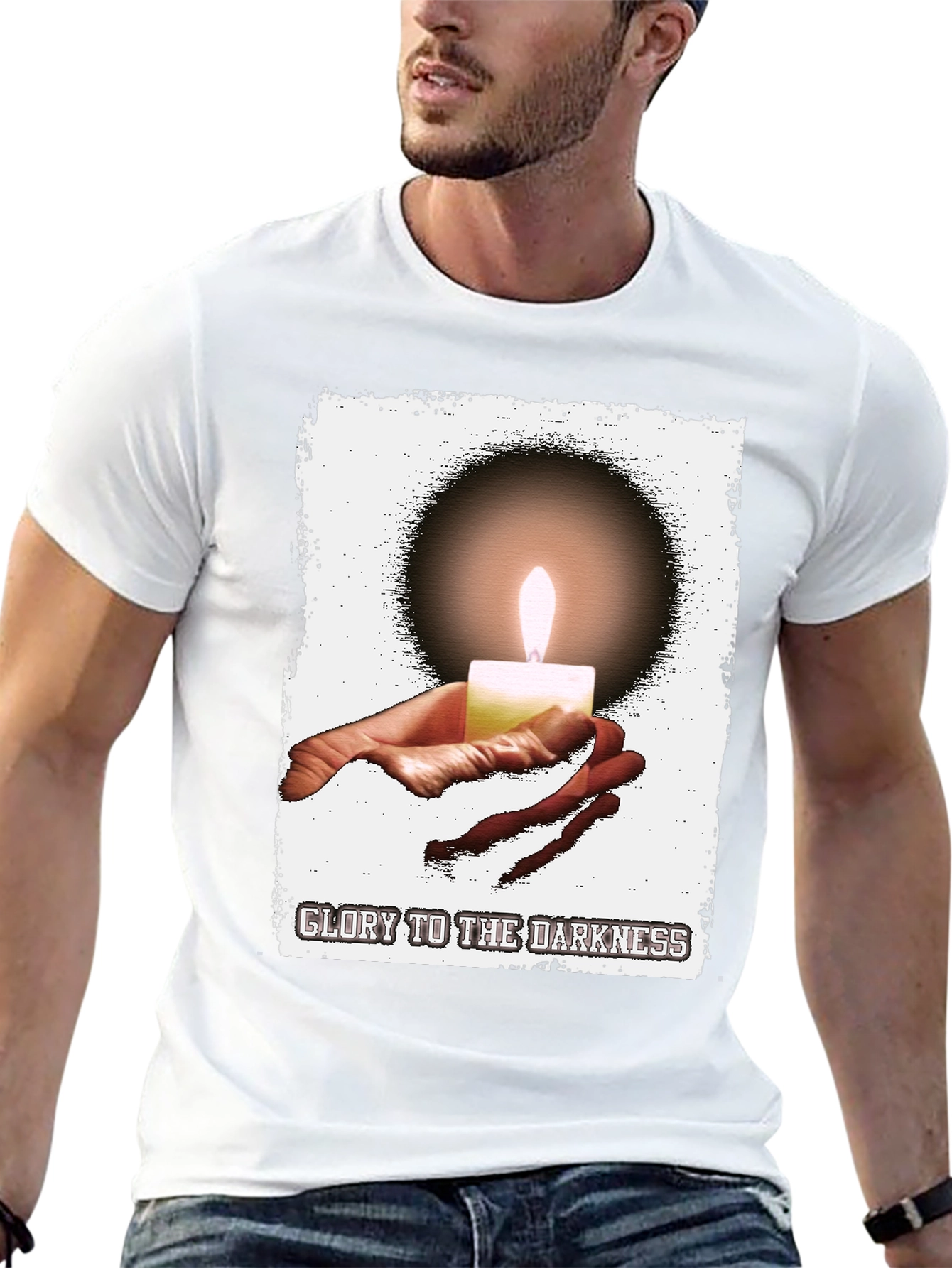 Glory to the Darkness Candle Graphic T-Shirt