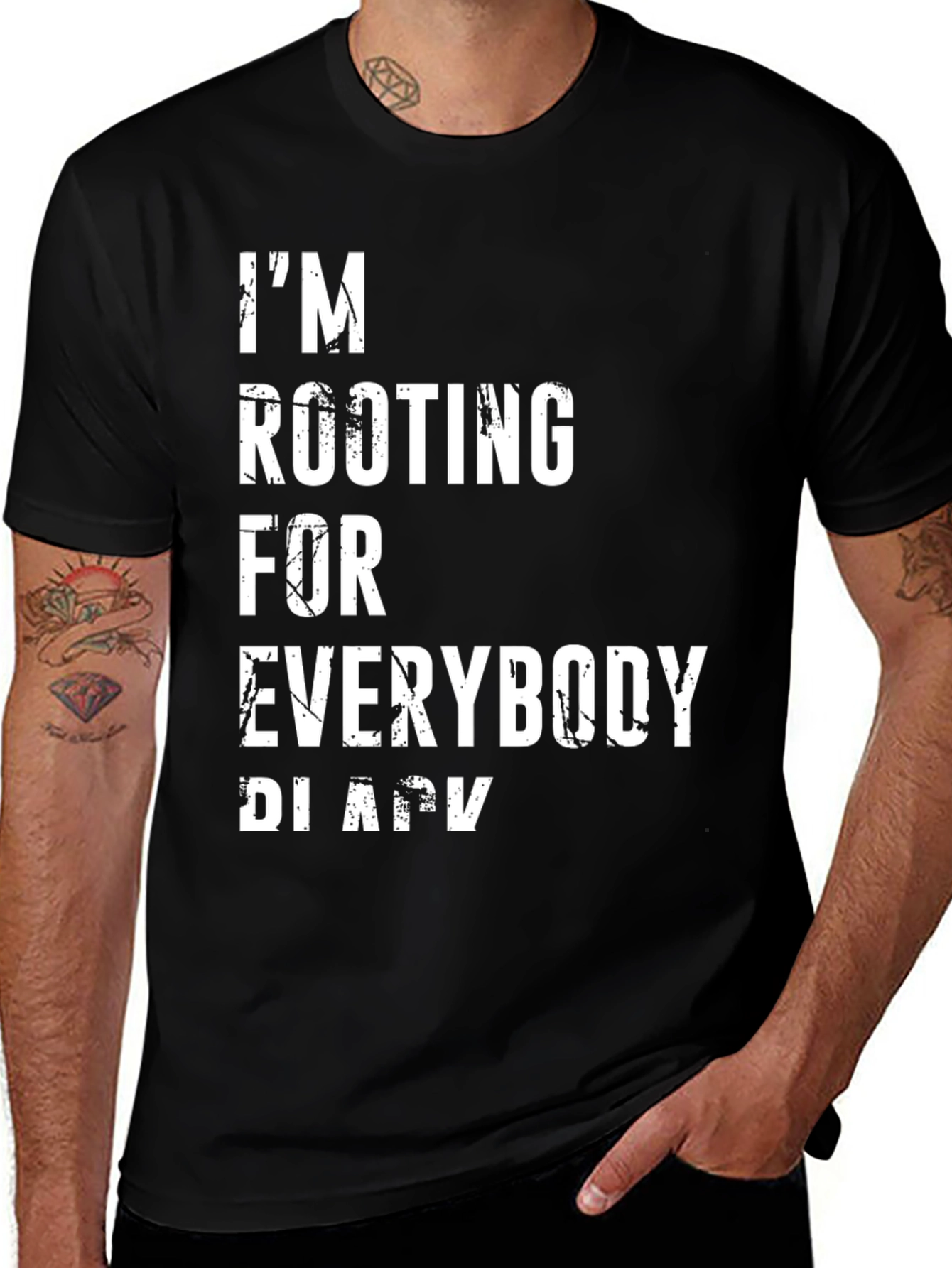Im Rooting For Everybody Black Graphic Tee