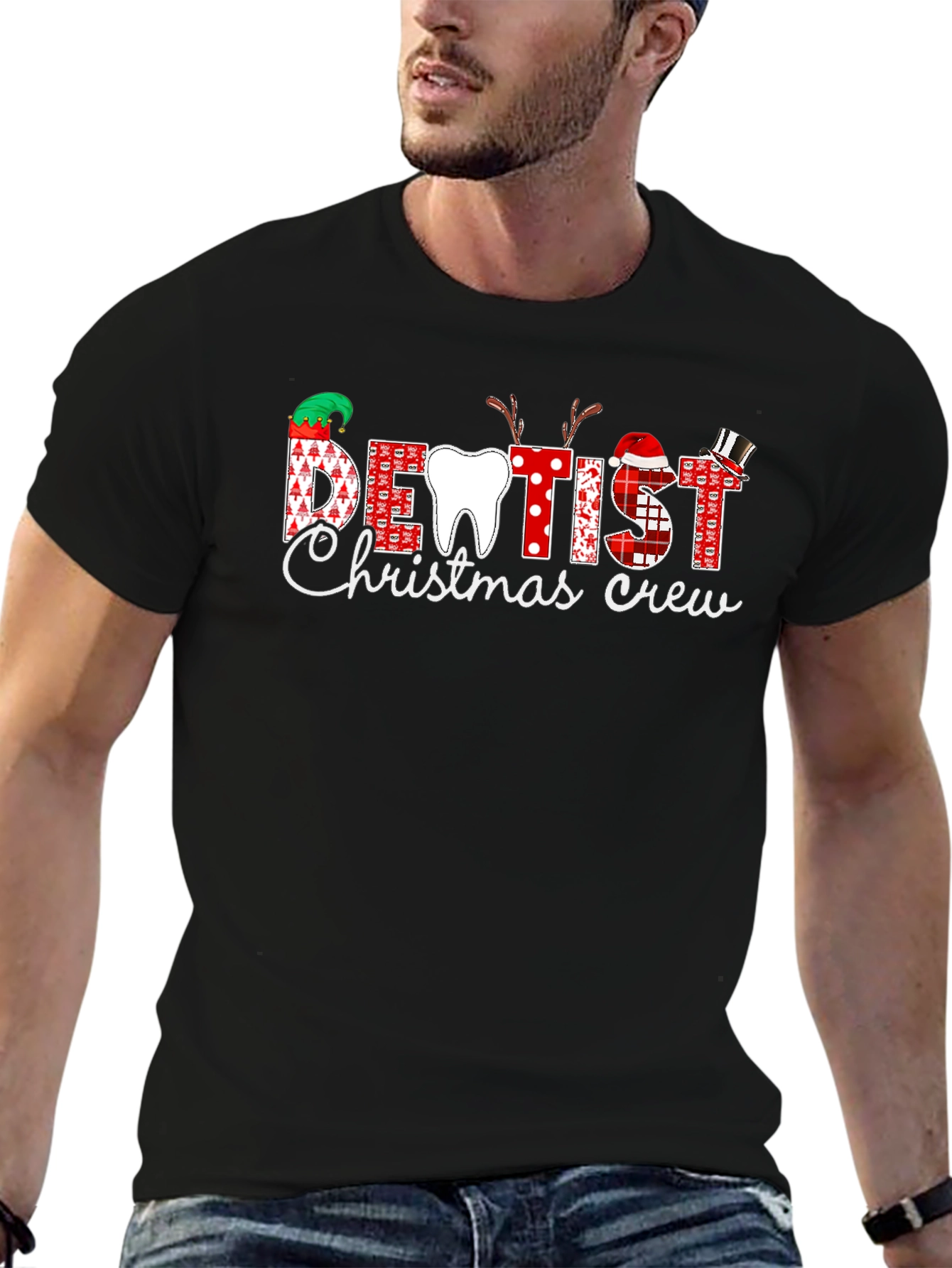 Dentist Christmas Crew T-Shirt - Holiday Dental Apparel