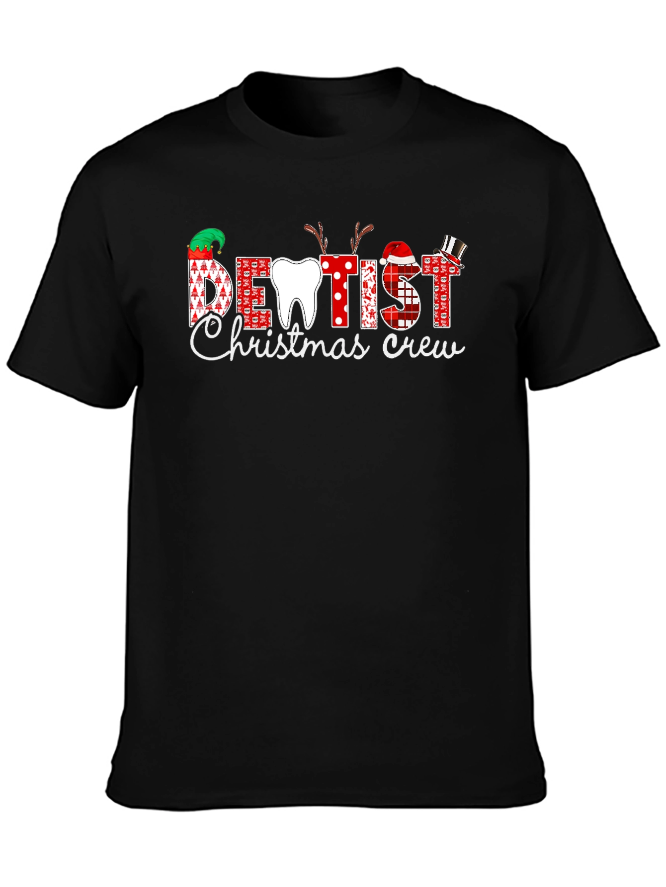 Dentist Christmas Crew T-Shirt - Holiday Dental Apparel