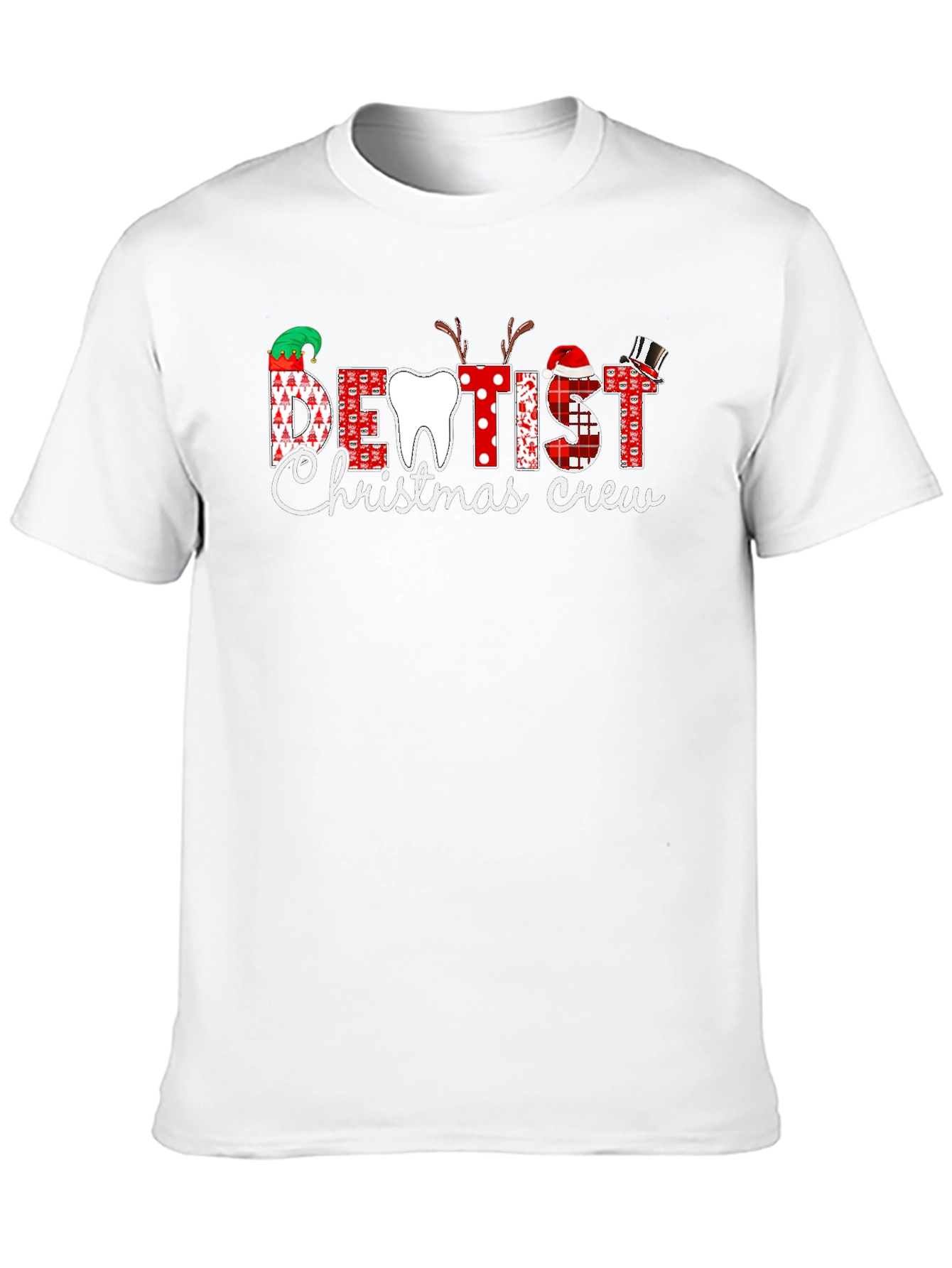 Dentist Christmas Crew T-Shirt - Holiday Dental Apparel