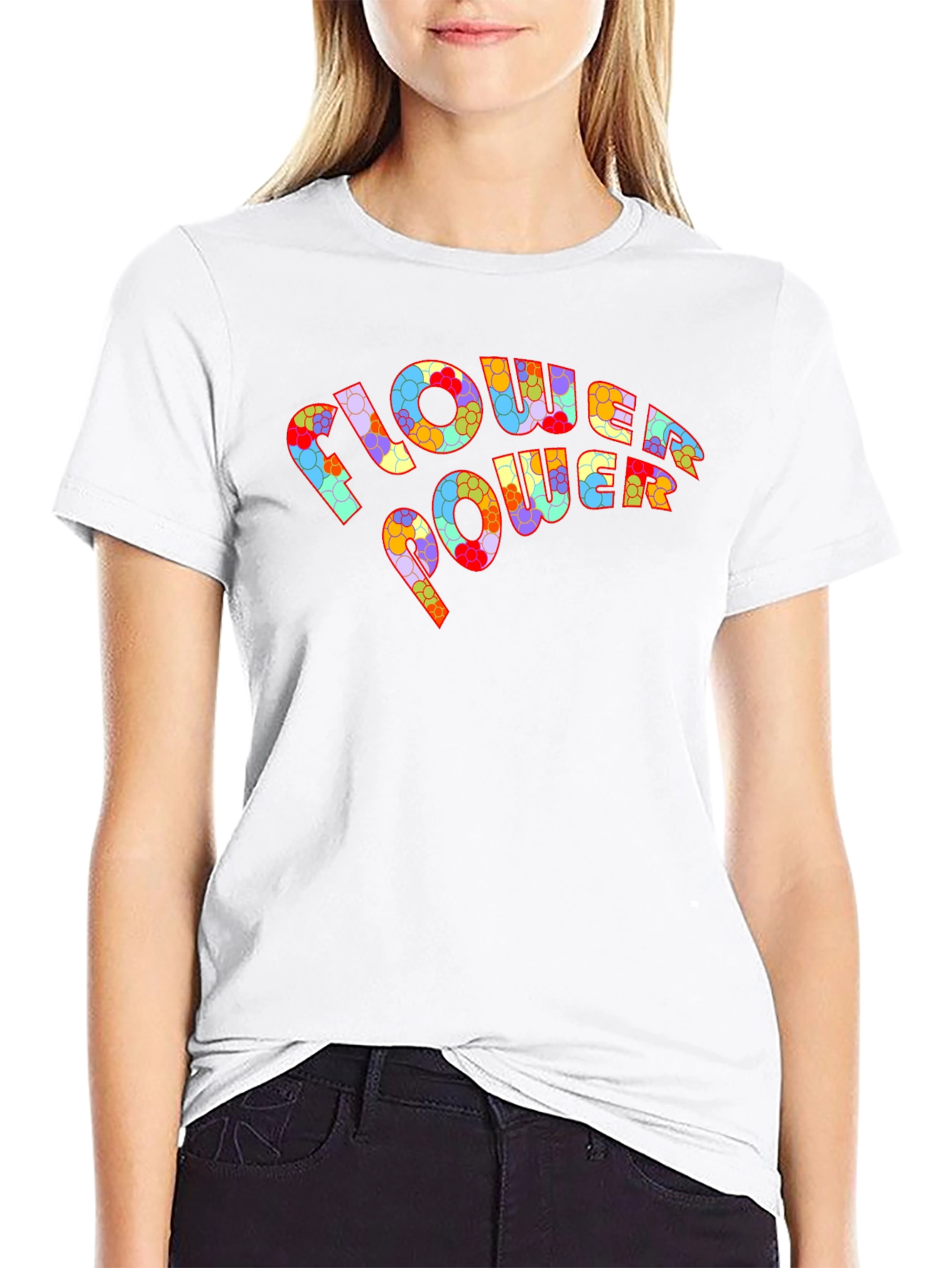 Flower Power Graphic T-Shirt - Retro Design