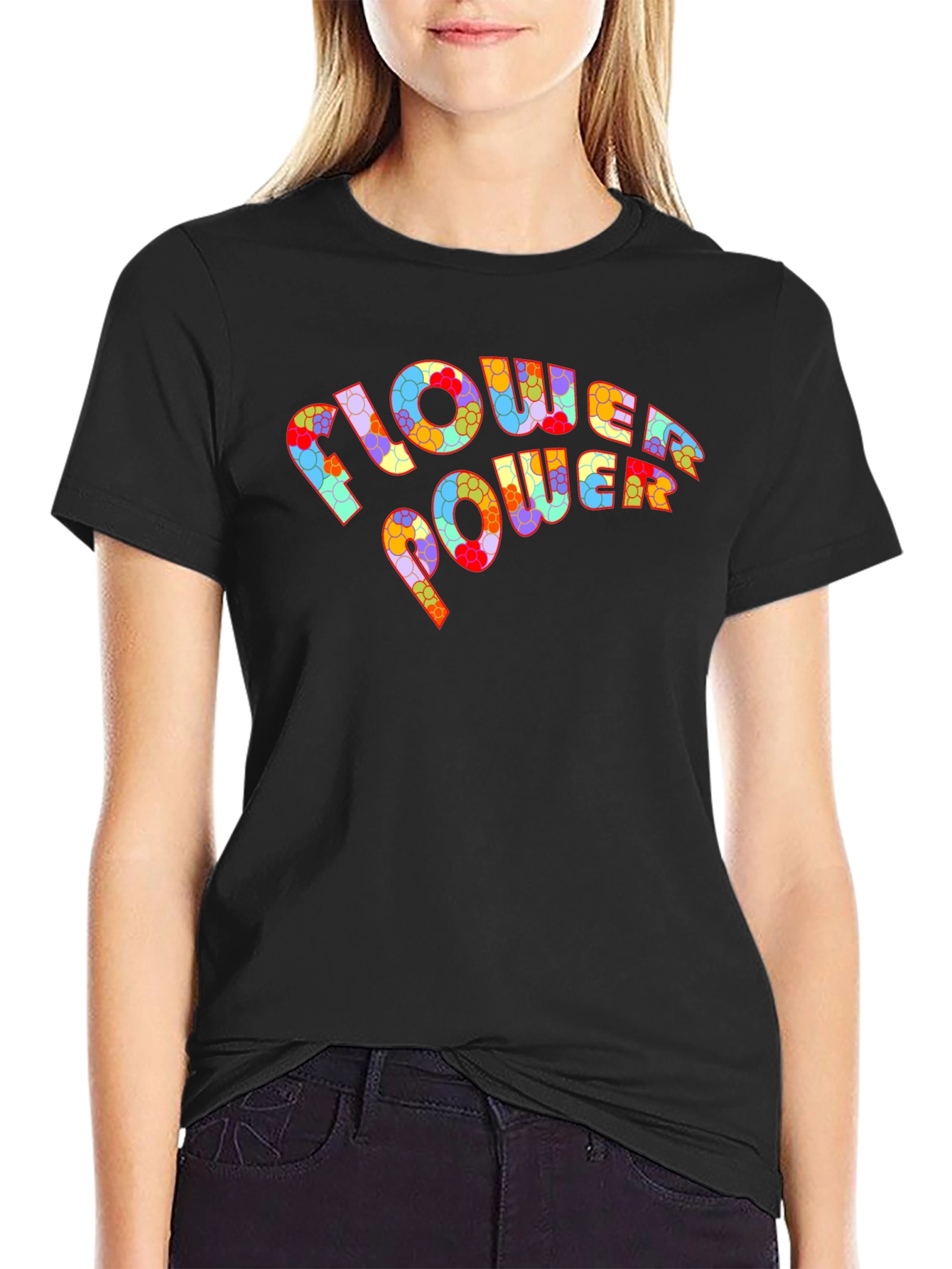 Flower Power Graphic T-Shirt - Retro Design
