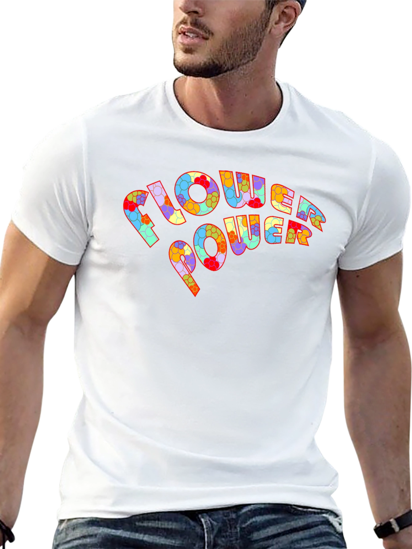 Flower Power Graphic T-Shirt - Retro Design