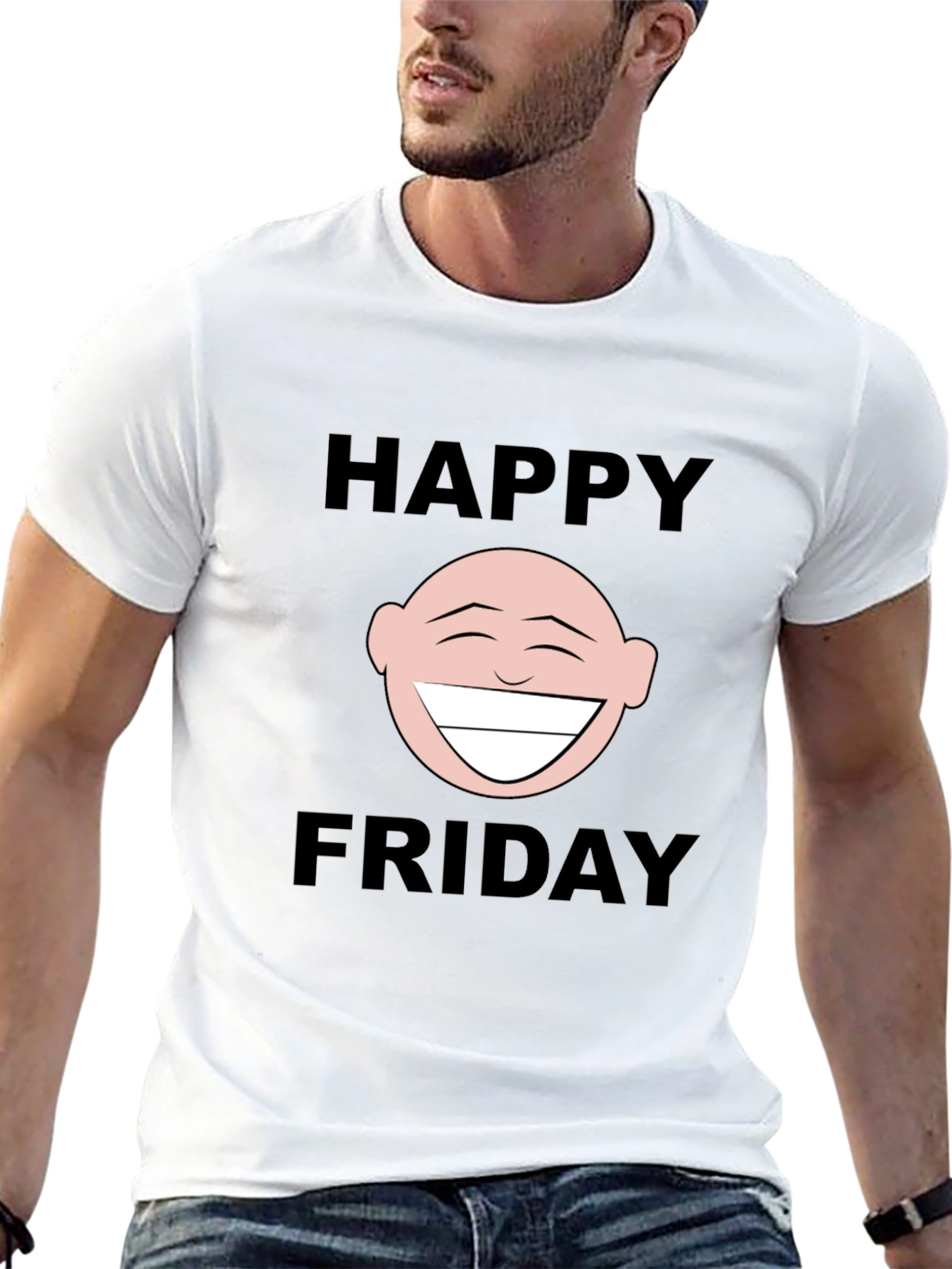 Happy Friday Graphic T-Shirt - Black Cotton Tee
