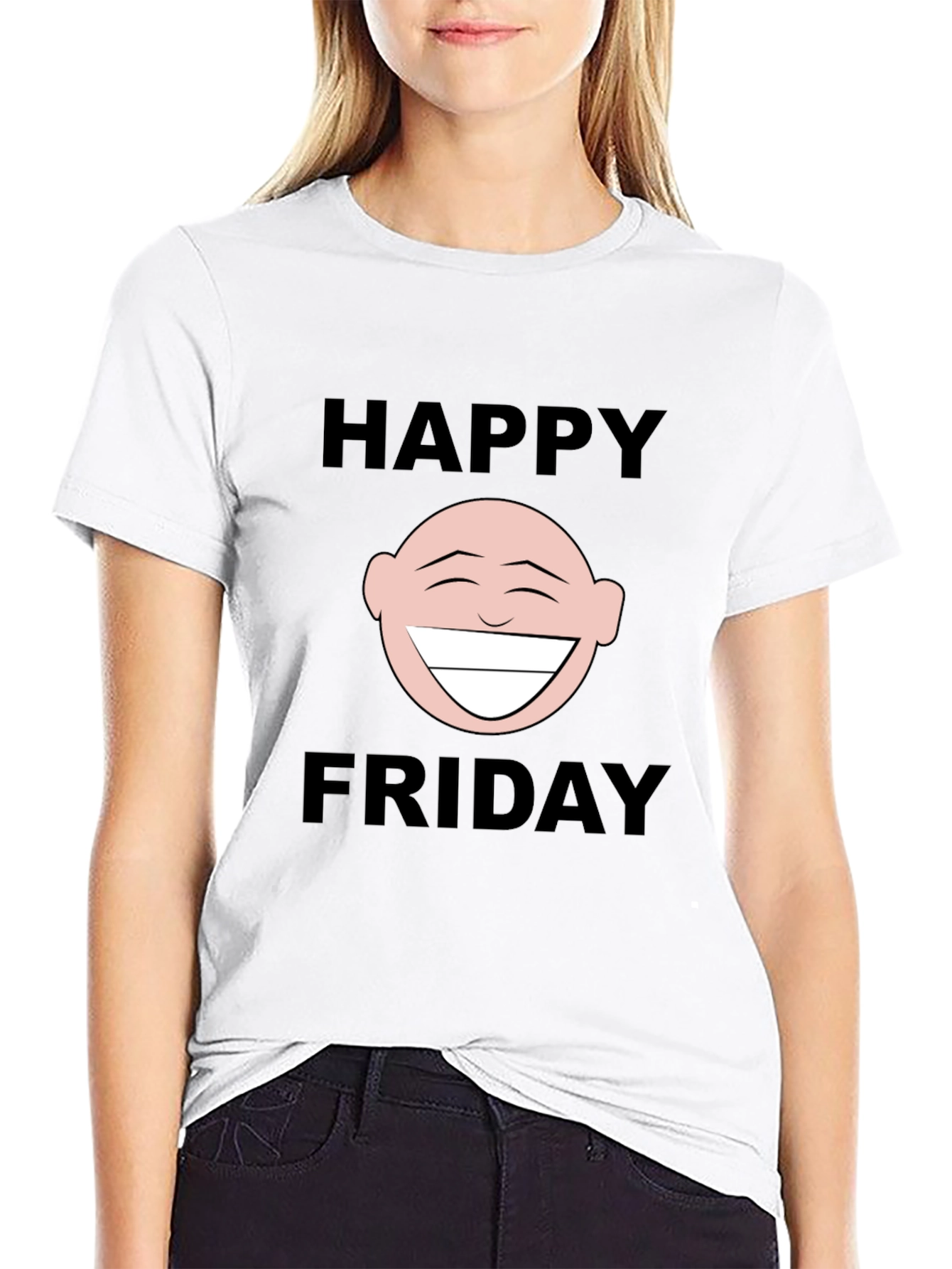 Happy Friday Graphic T-Shirt - Black Cotton Tee