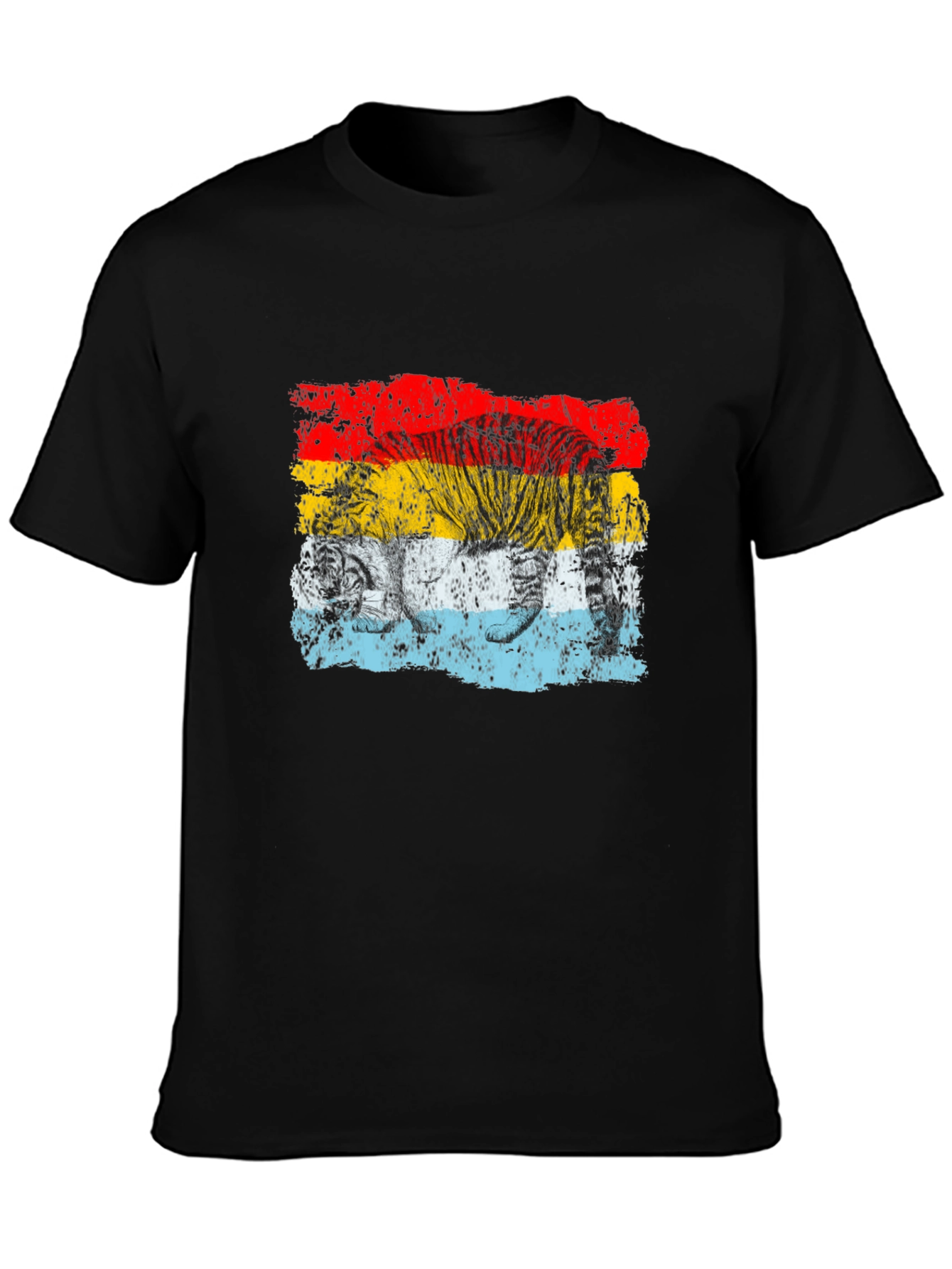 Retro Tiger Graphic Black T-Shirt