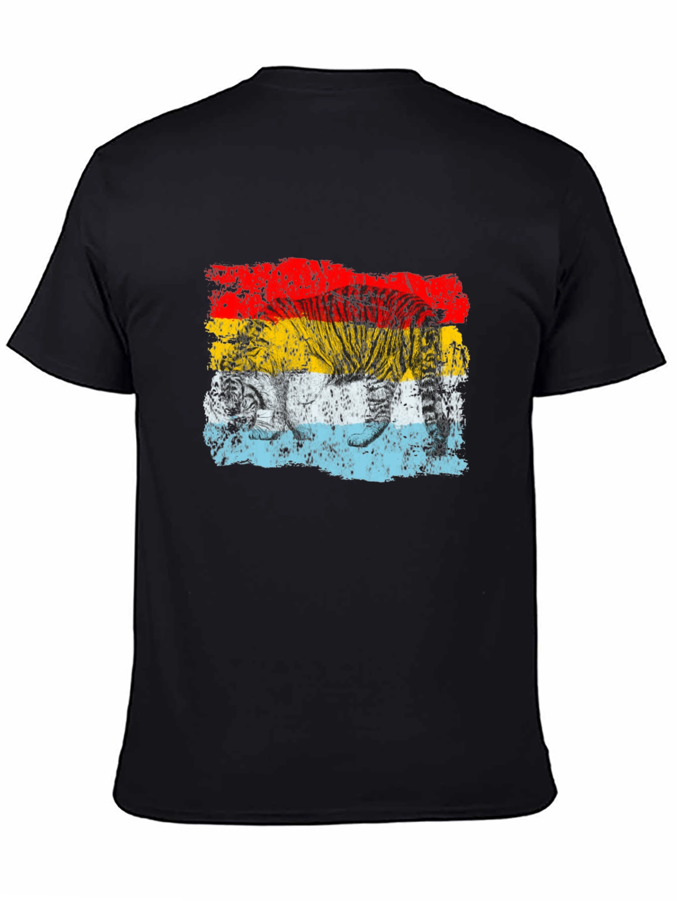 Retro Tiger Graphic Black T-Shirt