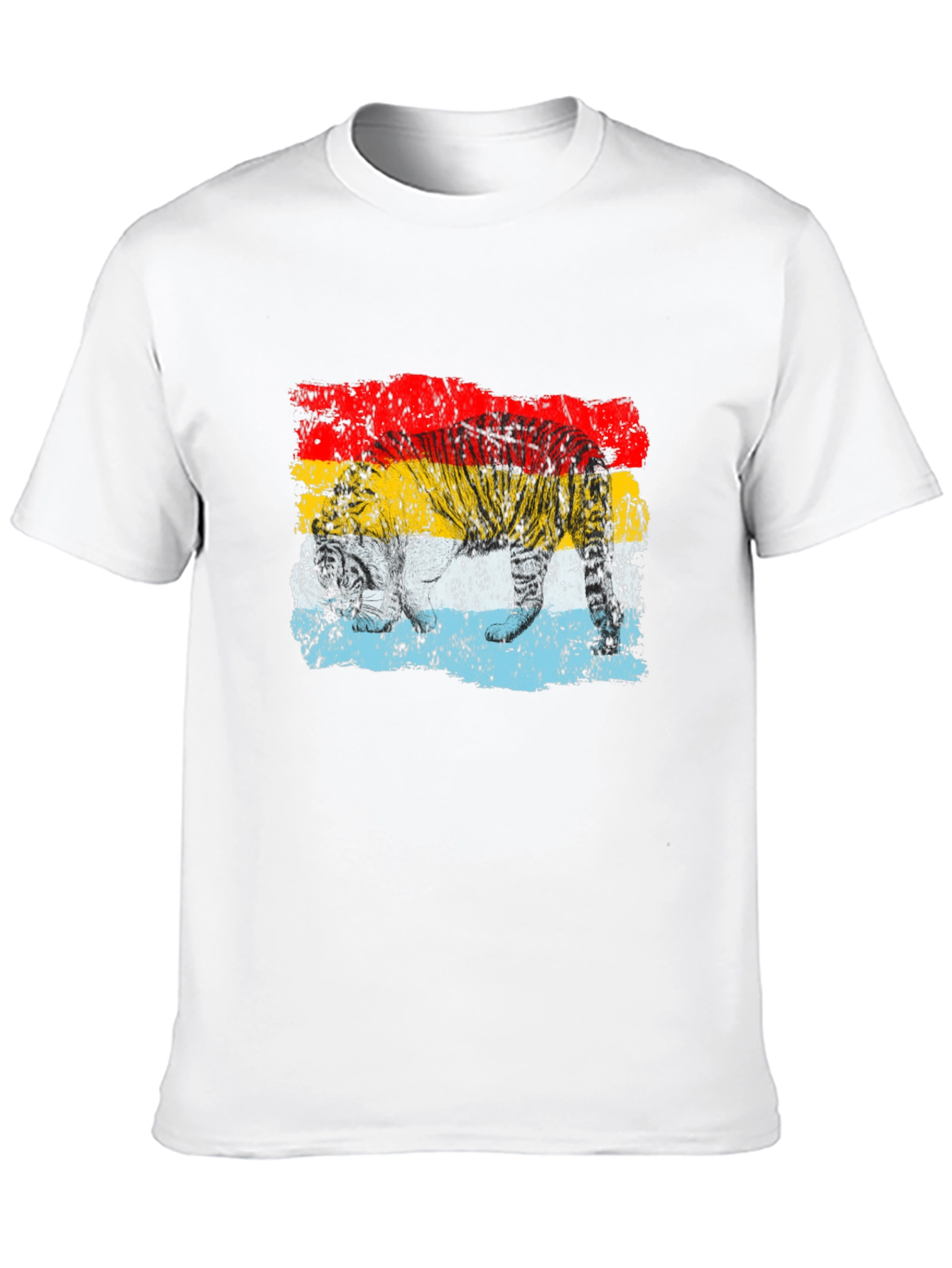 Retro Tiger Graphic Black T-Shirt