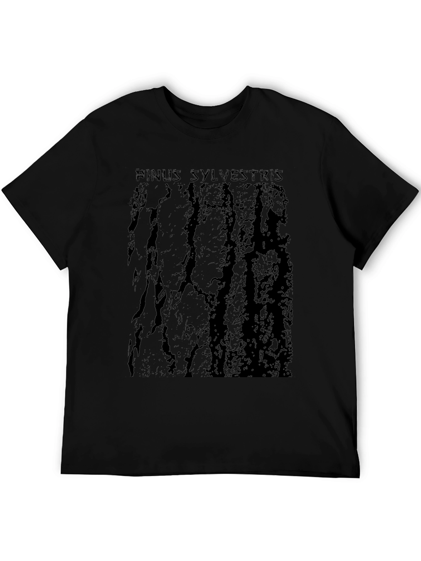 Pinus Sylvestris Tree Bark Black Graphic Tee