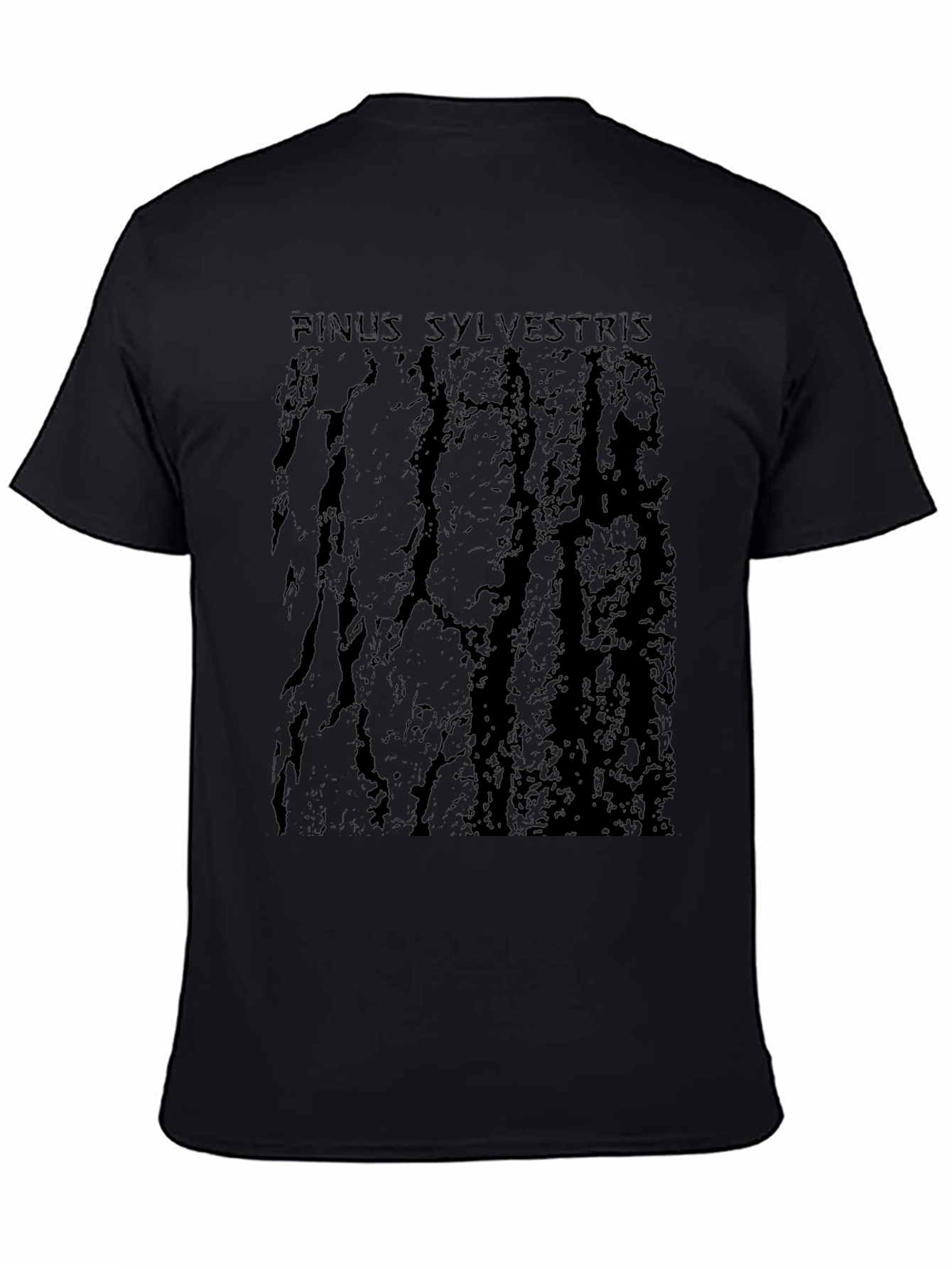 Pinus Sylvestris Tree Bark Black Graphic Tee