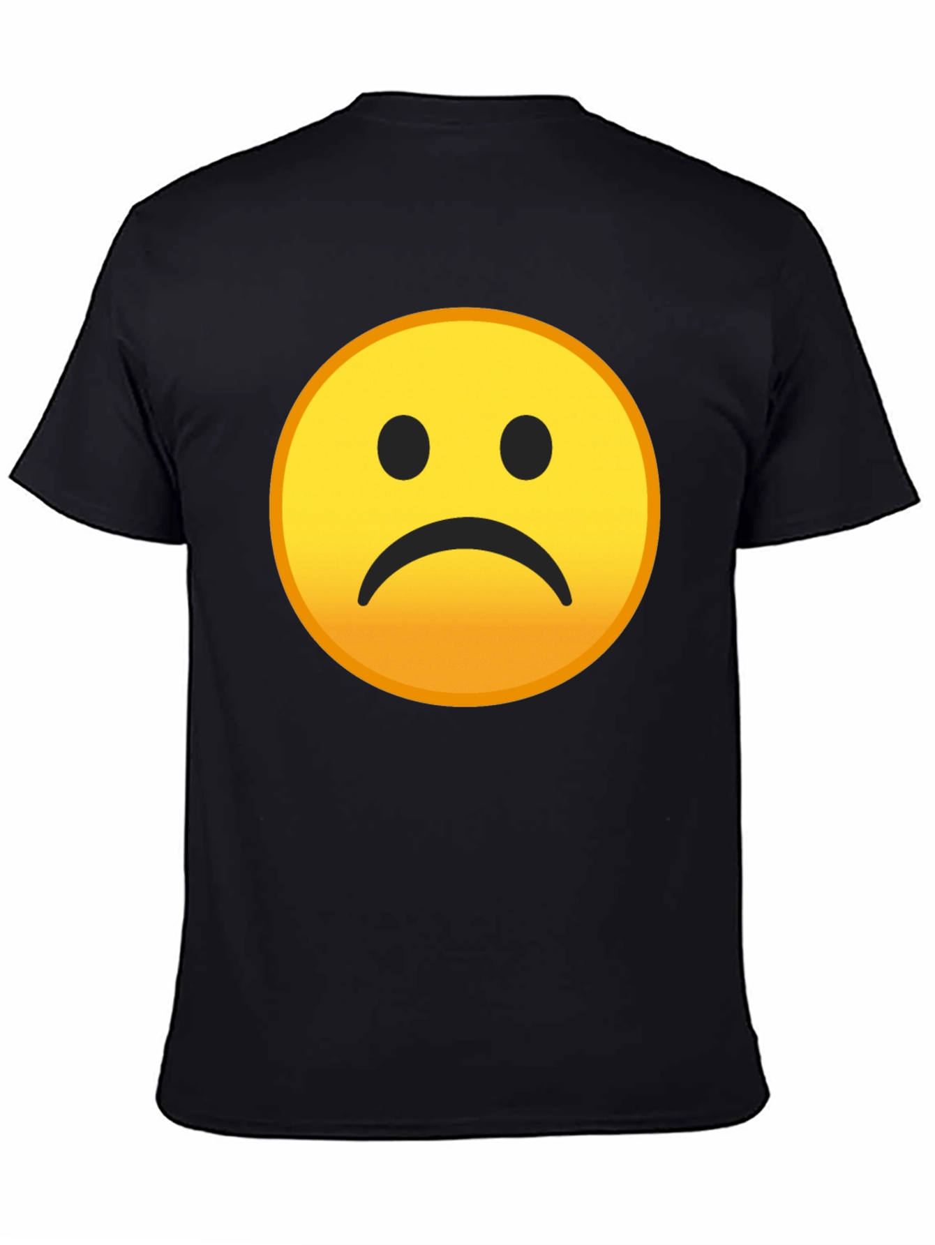 Sad Emoji Graphic Black T-Shirt