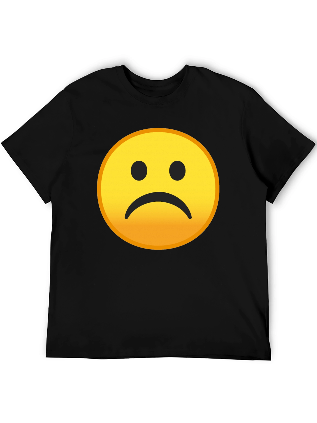 Sad Emoji Graphic Black T-Shirt