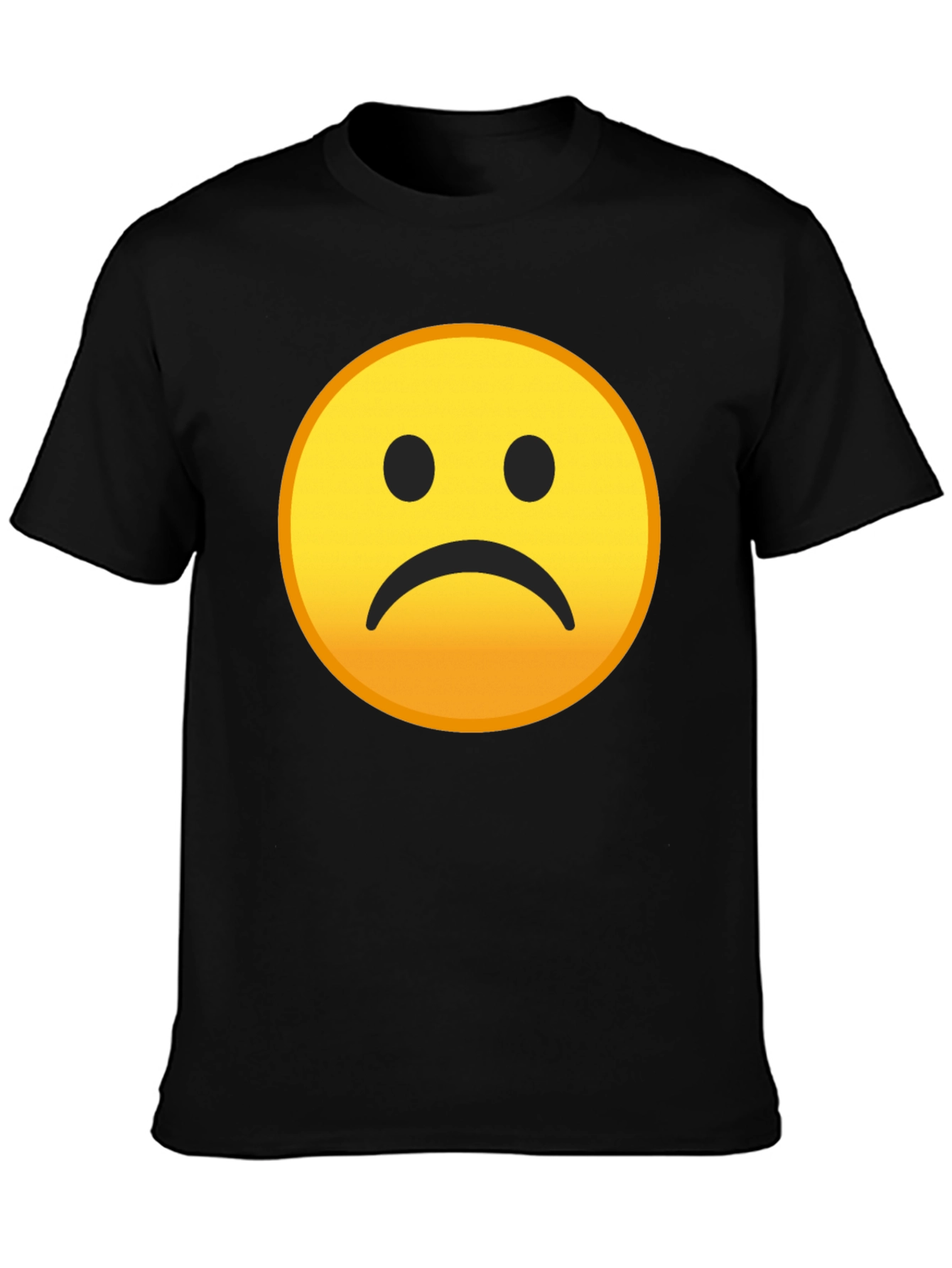 Sad Emoji Graphic Black T-Shirt
