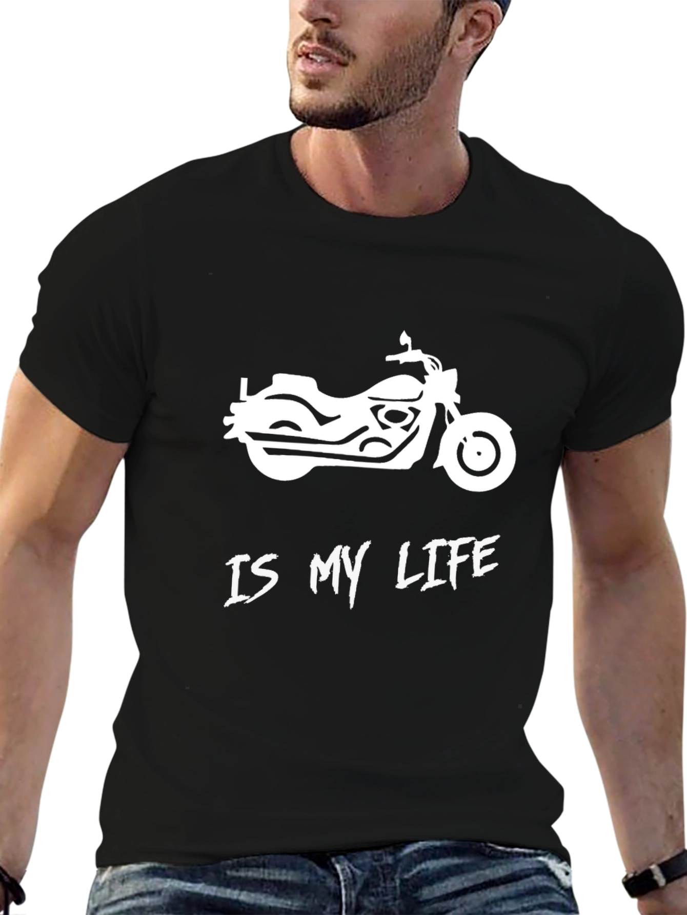 Motorcycle is My Life Graphic Tee - Black
