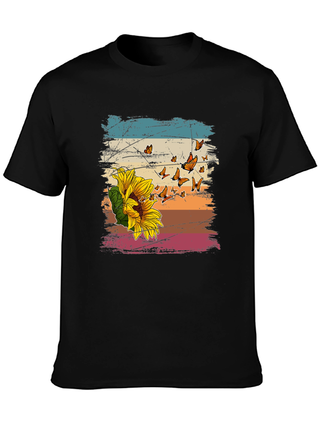 Sunflower Butterfly Graphic Tee