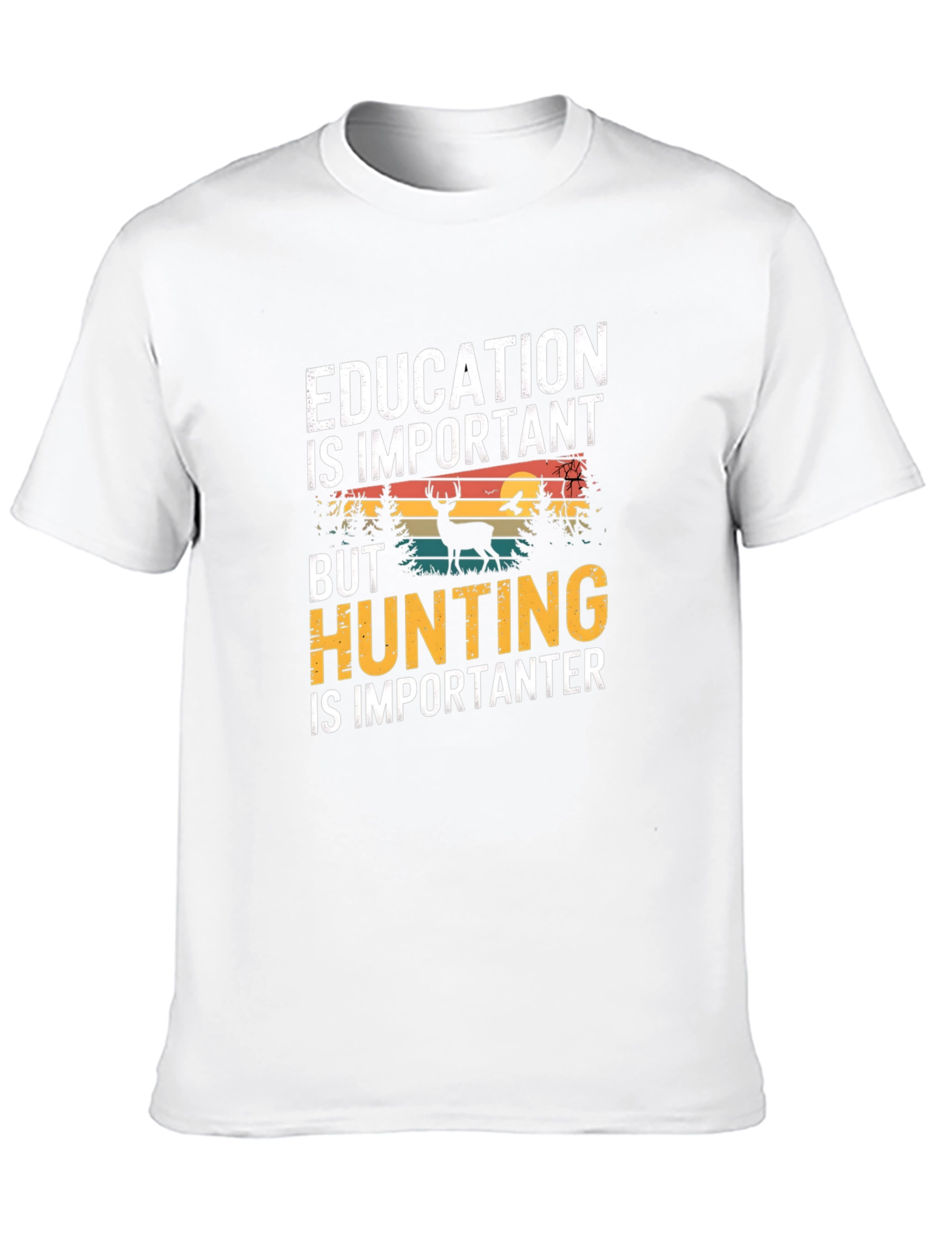 Education vs Hunting Mens T-Shirt