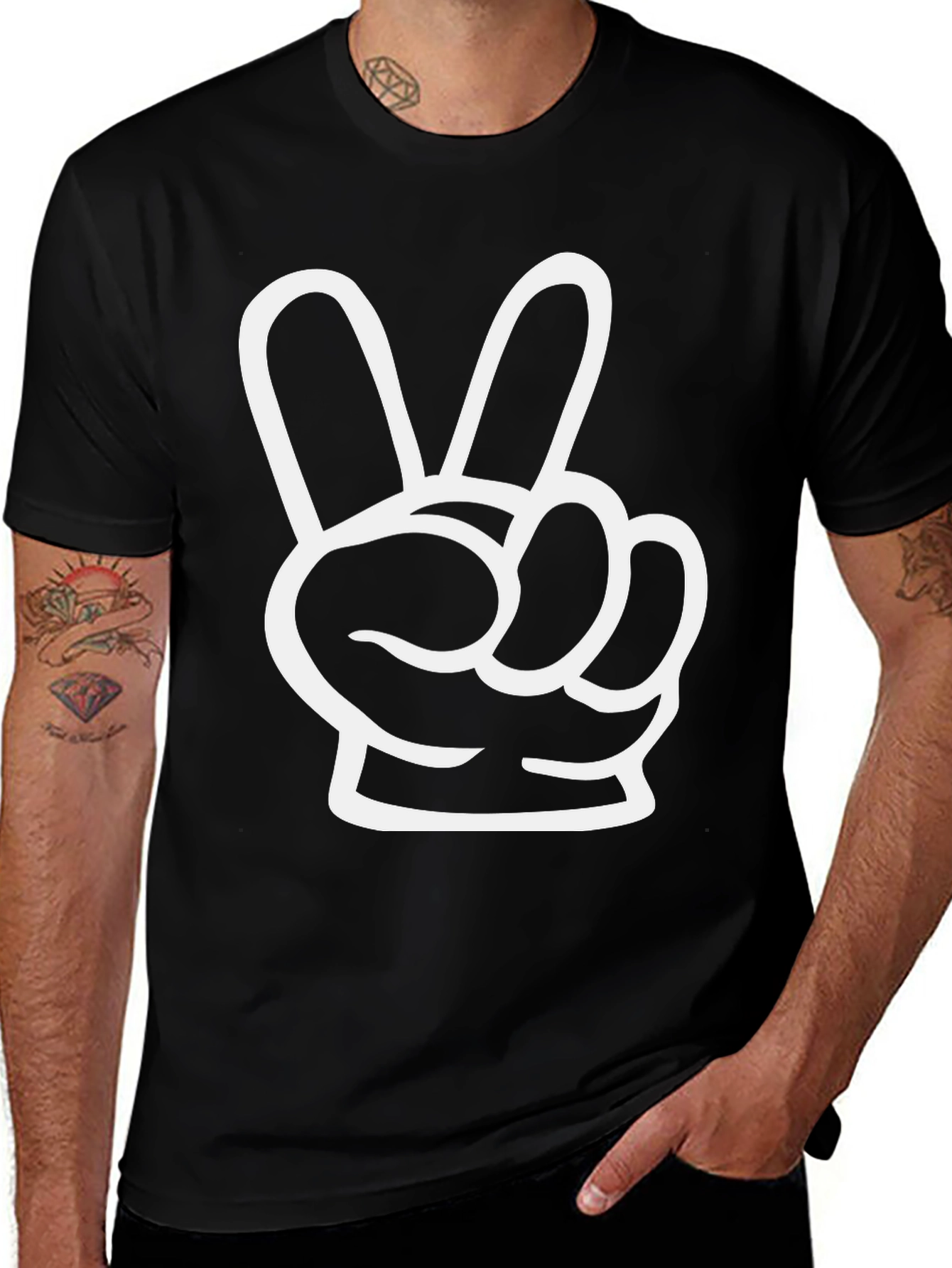 Peace Out Tee: Black Graphic T-Shirt