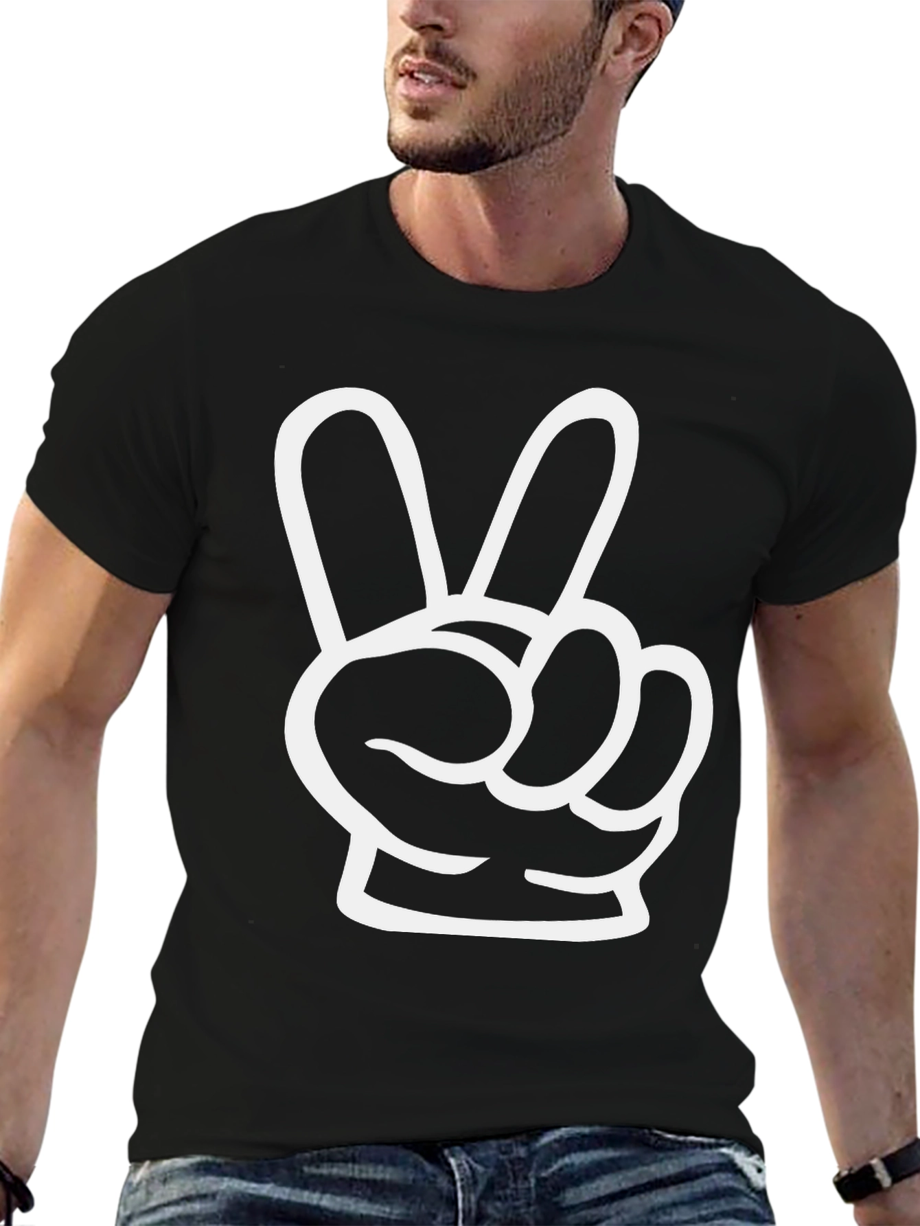 Peace Out Tee: Black Graphic T-Shirt