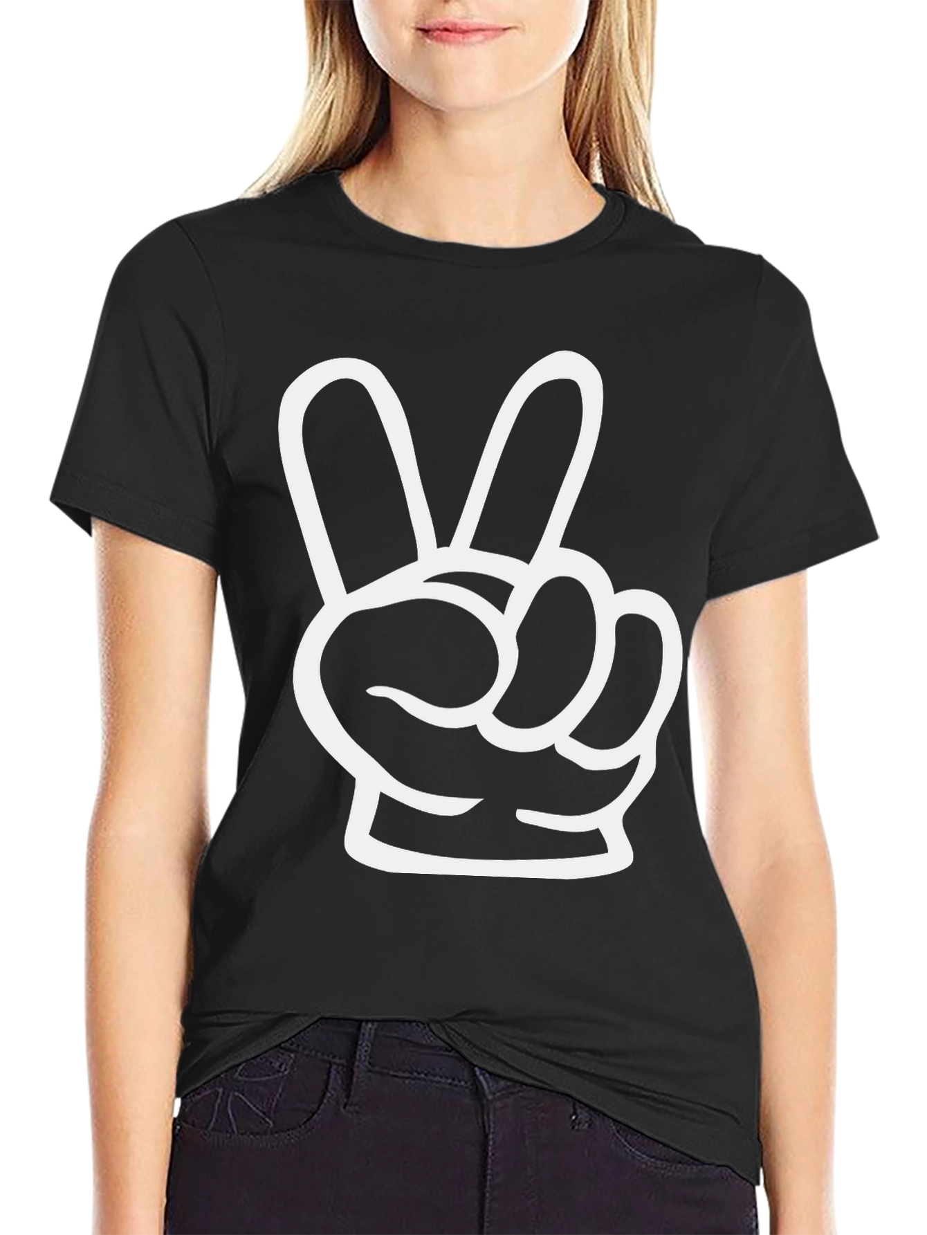 Peace Out Tee: Black Graphic T-Shirt