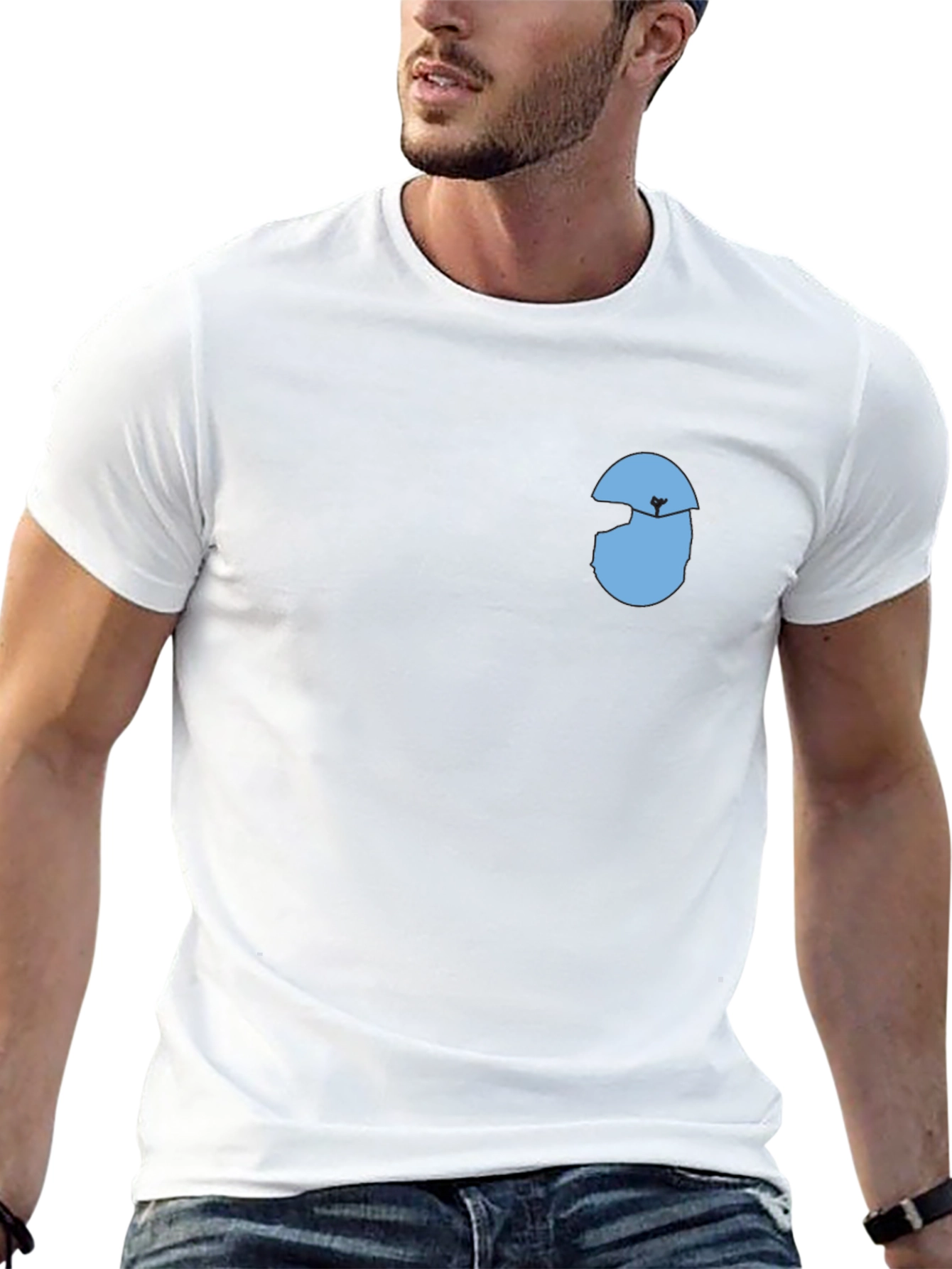 Mens Black T-Shirt with Graphic Design