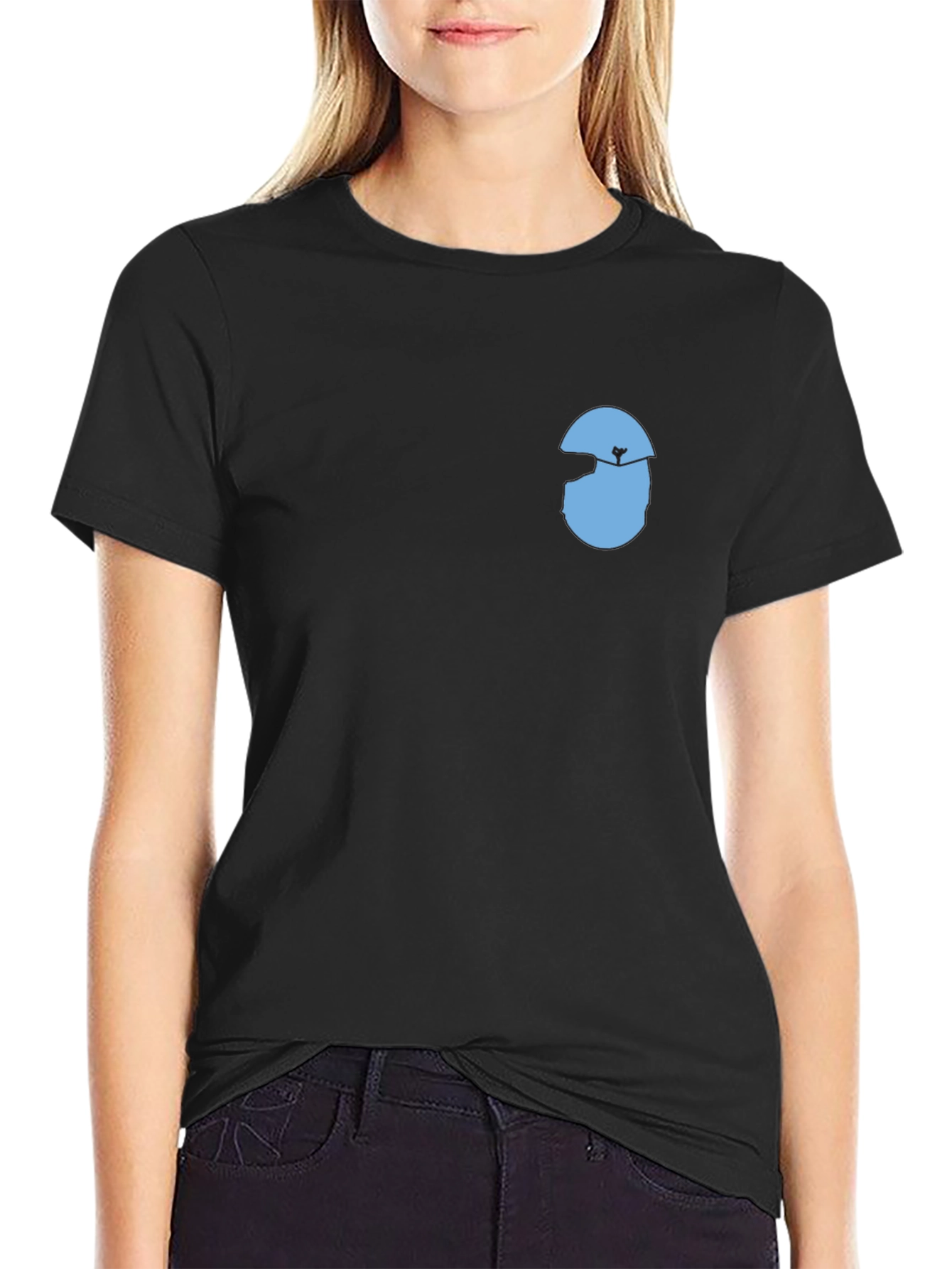 Mens Black T-Shirt with Graphic Design