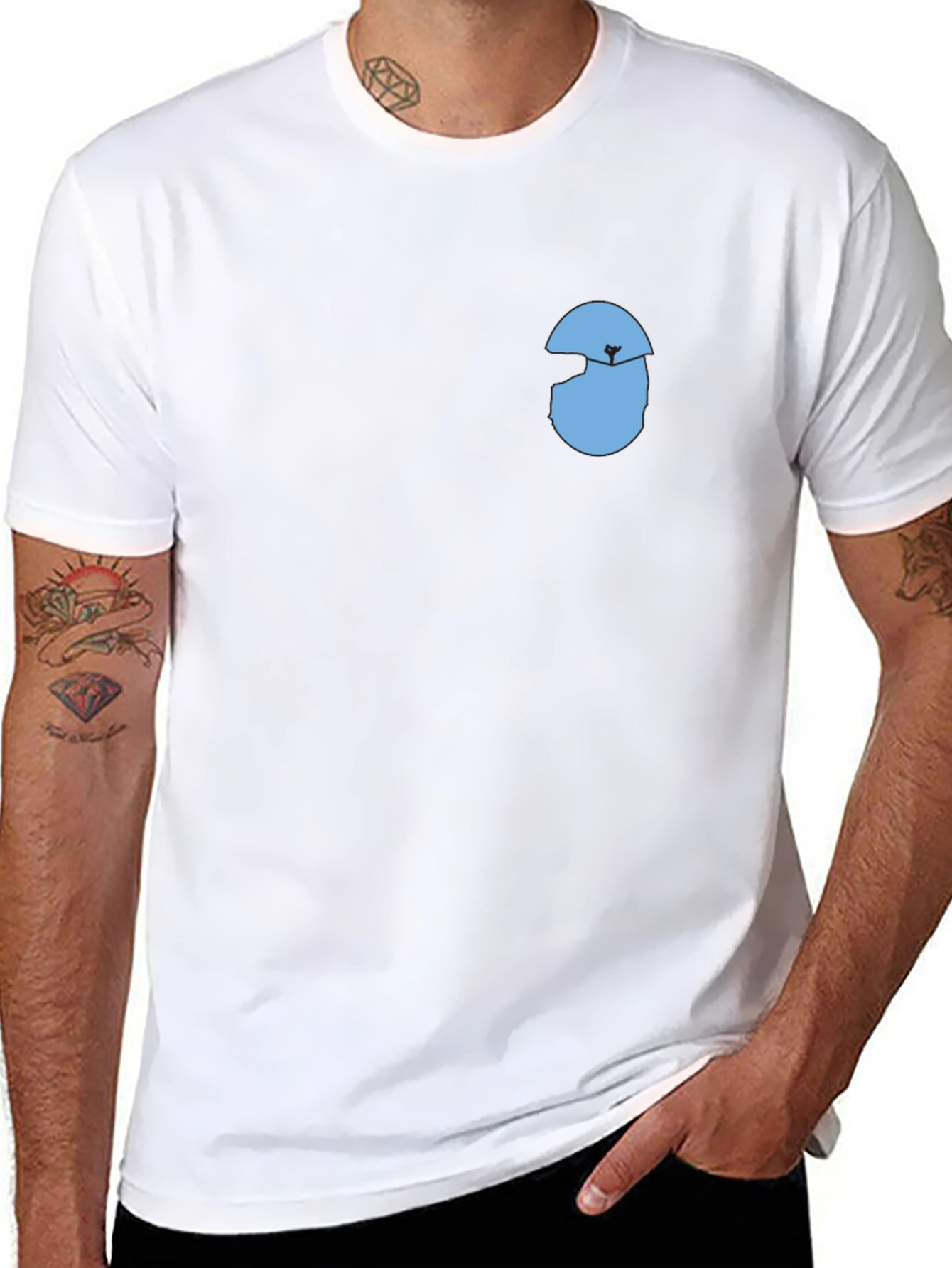 Mens Black T-Shirt with Graphic Design