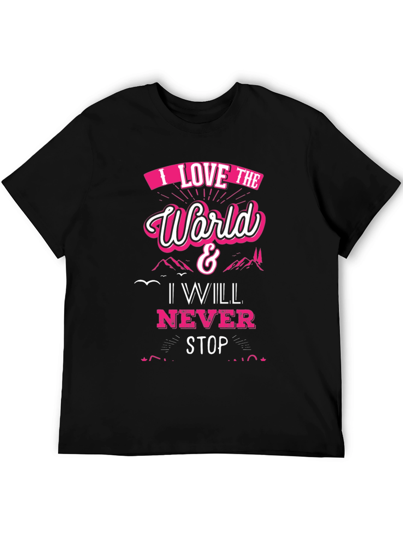 I Love The World Black Graphic Tee