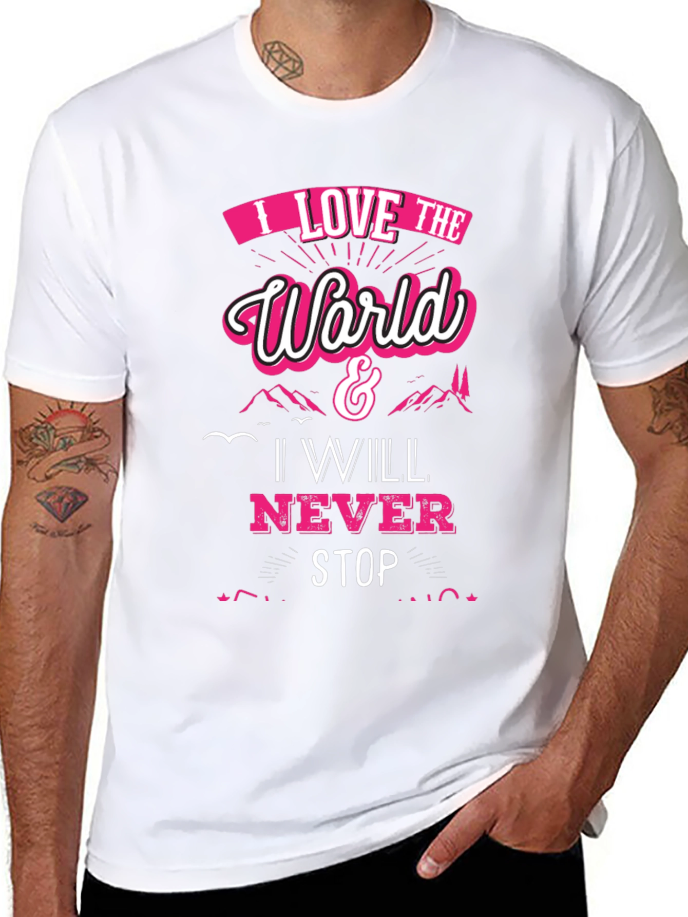 I Love The World Black Graphic Tee