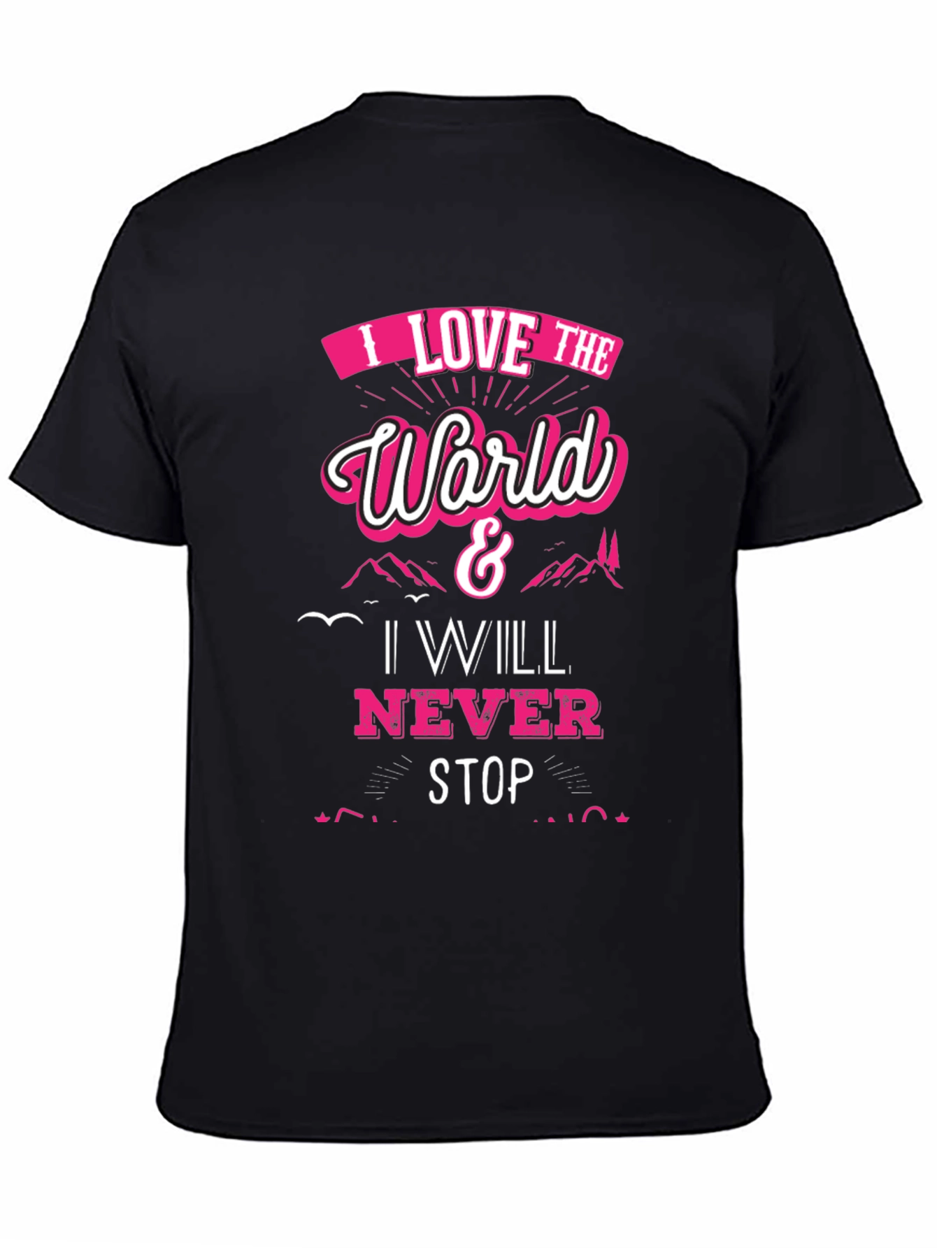 I Love The World Black Graphic Tee