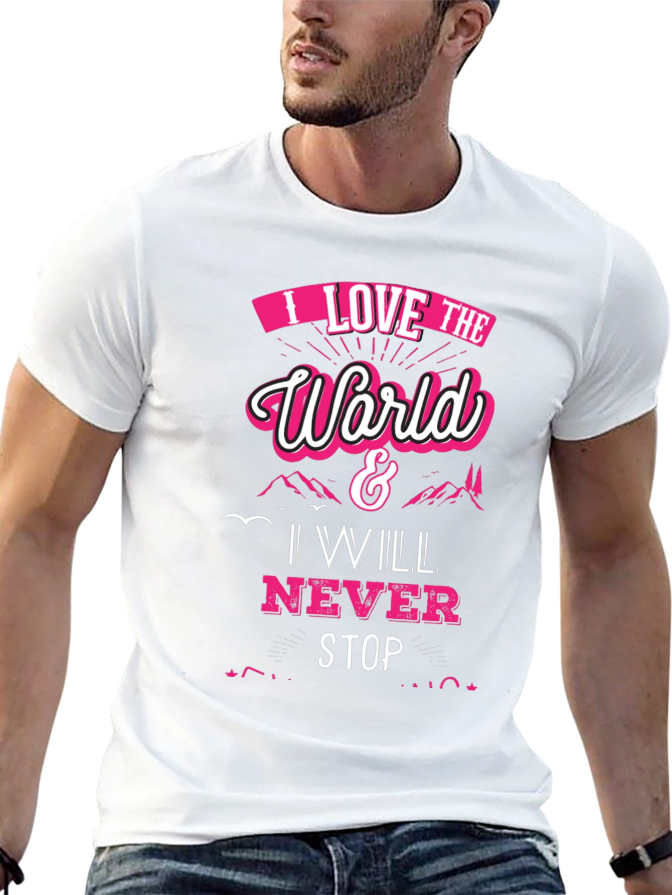 I Love The World Black Graphic Tee