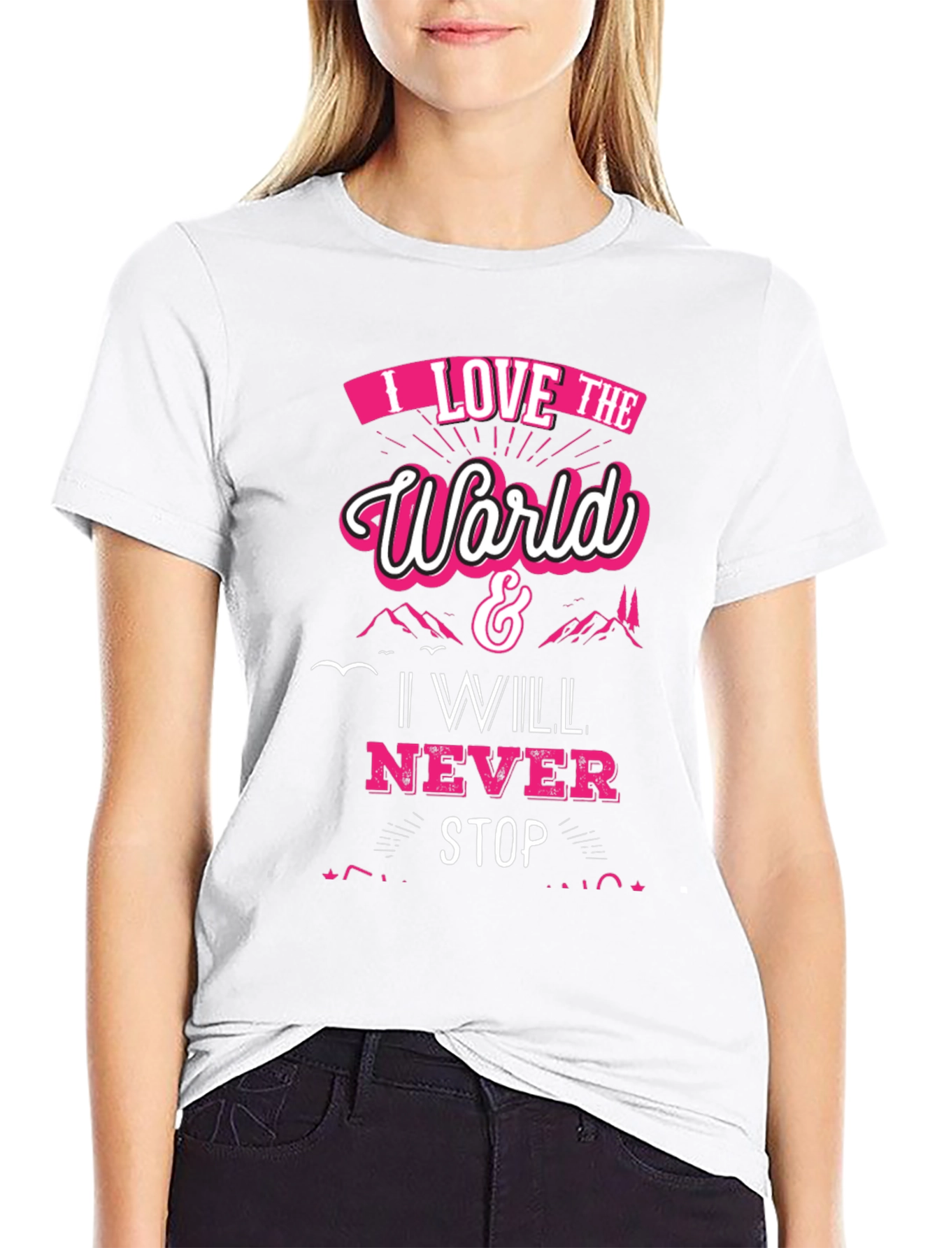 I Love The World Black Graphic Tee