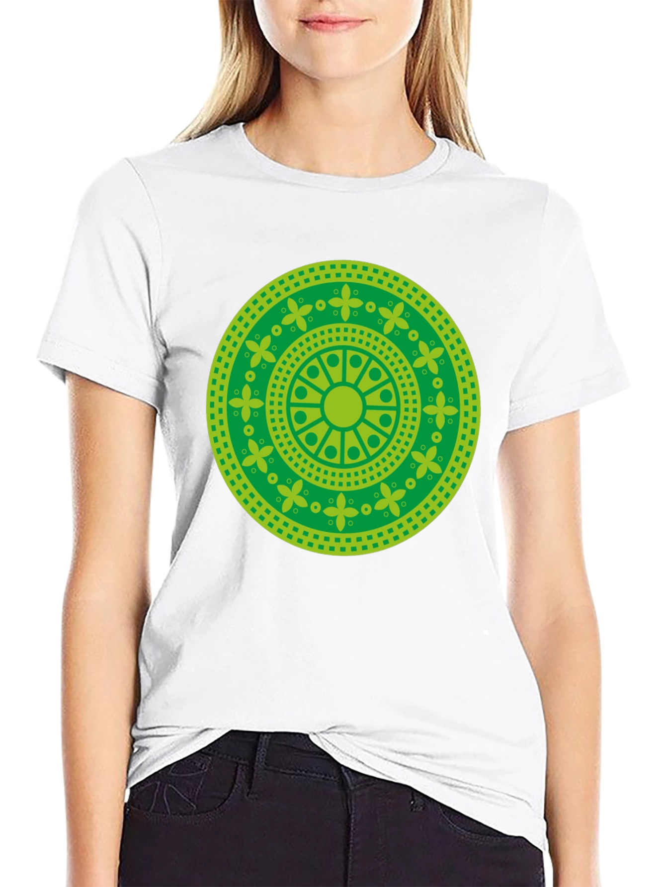 Green Mandala Graphic T-Shirt