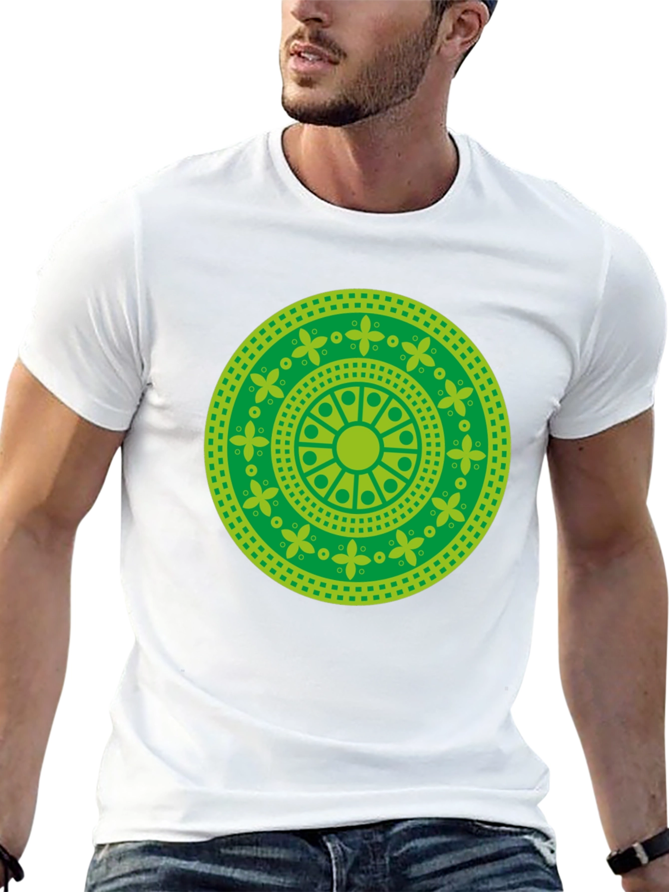 Green Mandala Graphic T-Shirt