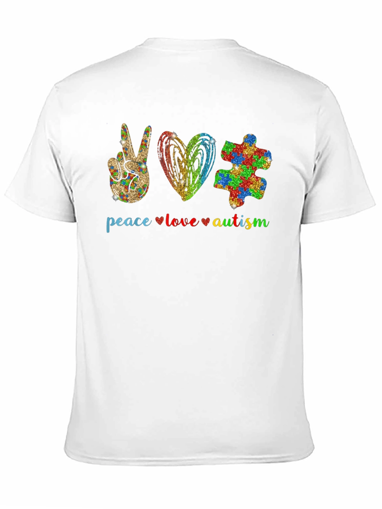 Peace Love Autism Graphic T-Shirt