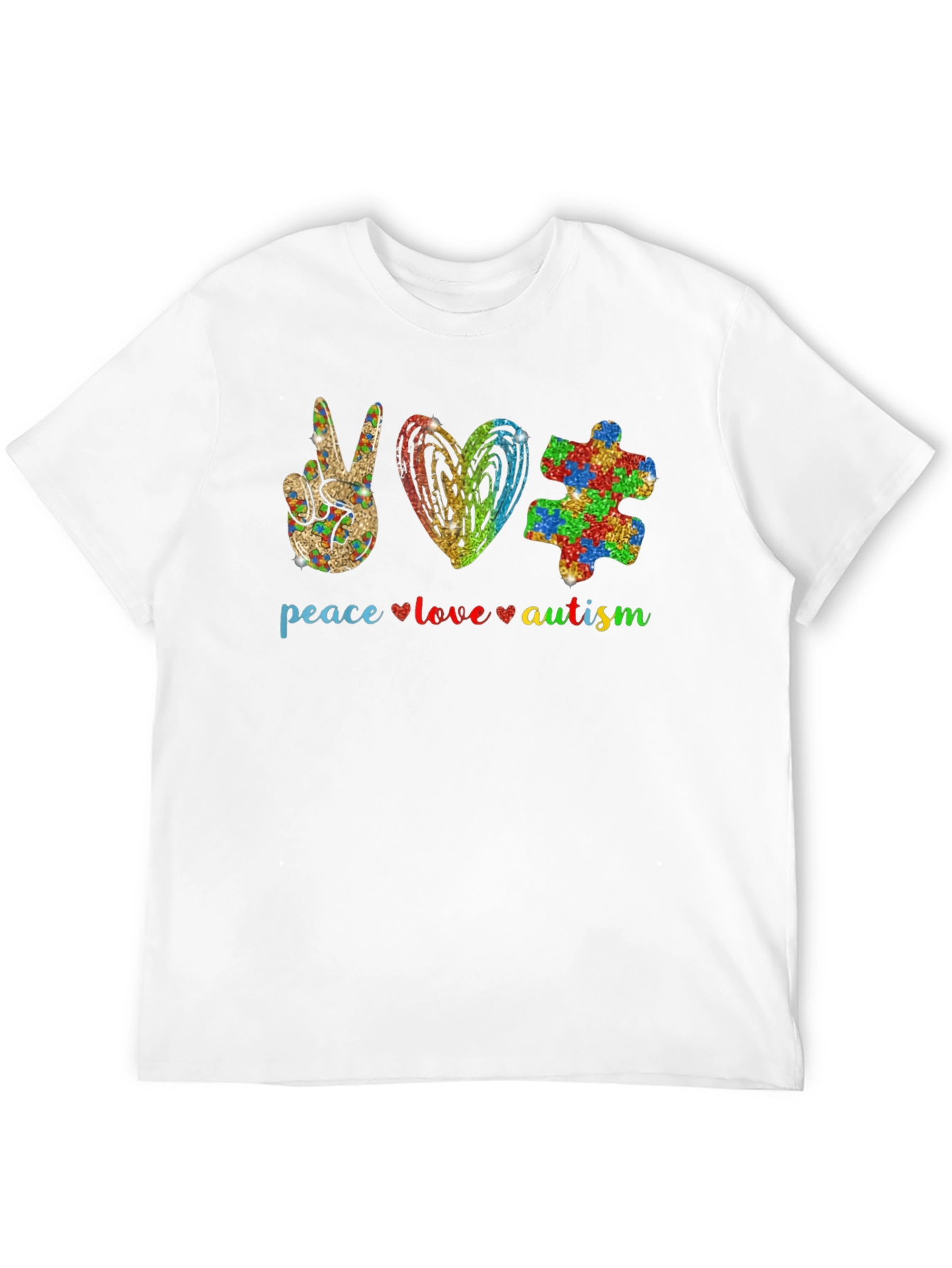 Peace Love Autism Graphic T-Shirt