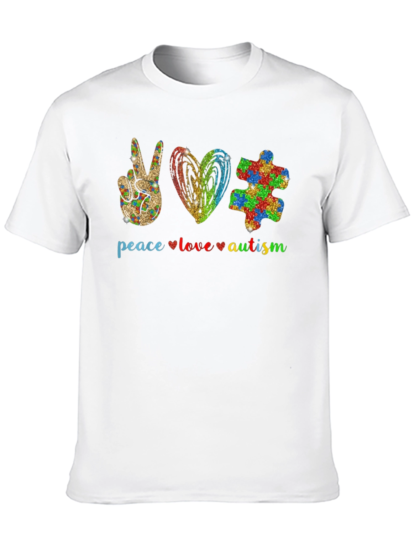 Peace Love Autism Graphic T-Shirt