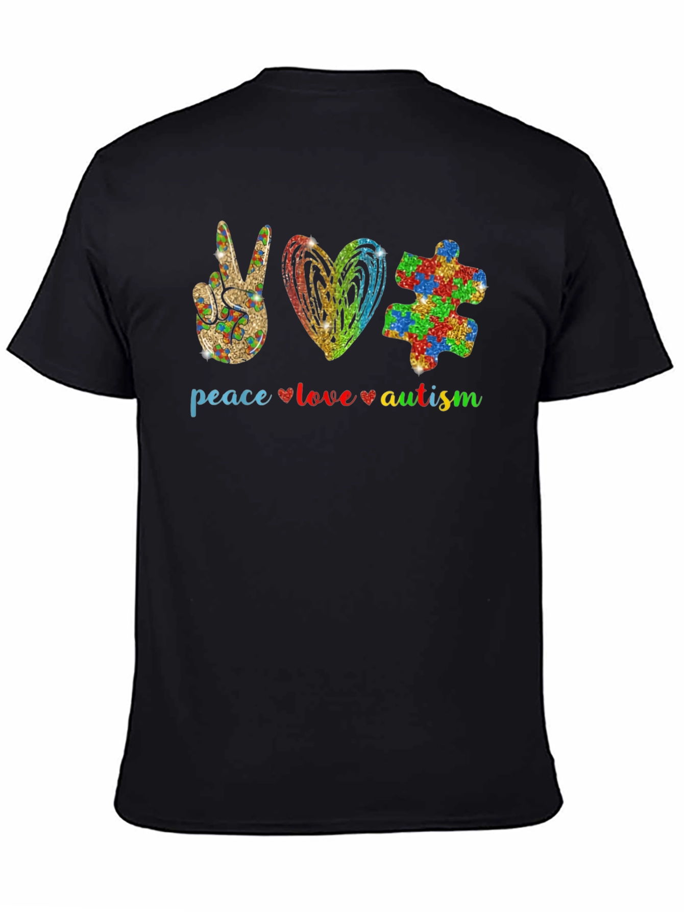 Peace Love Autism Graphic T-Shirt