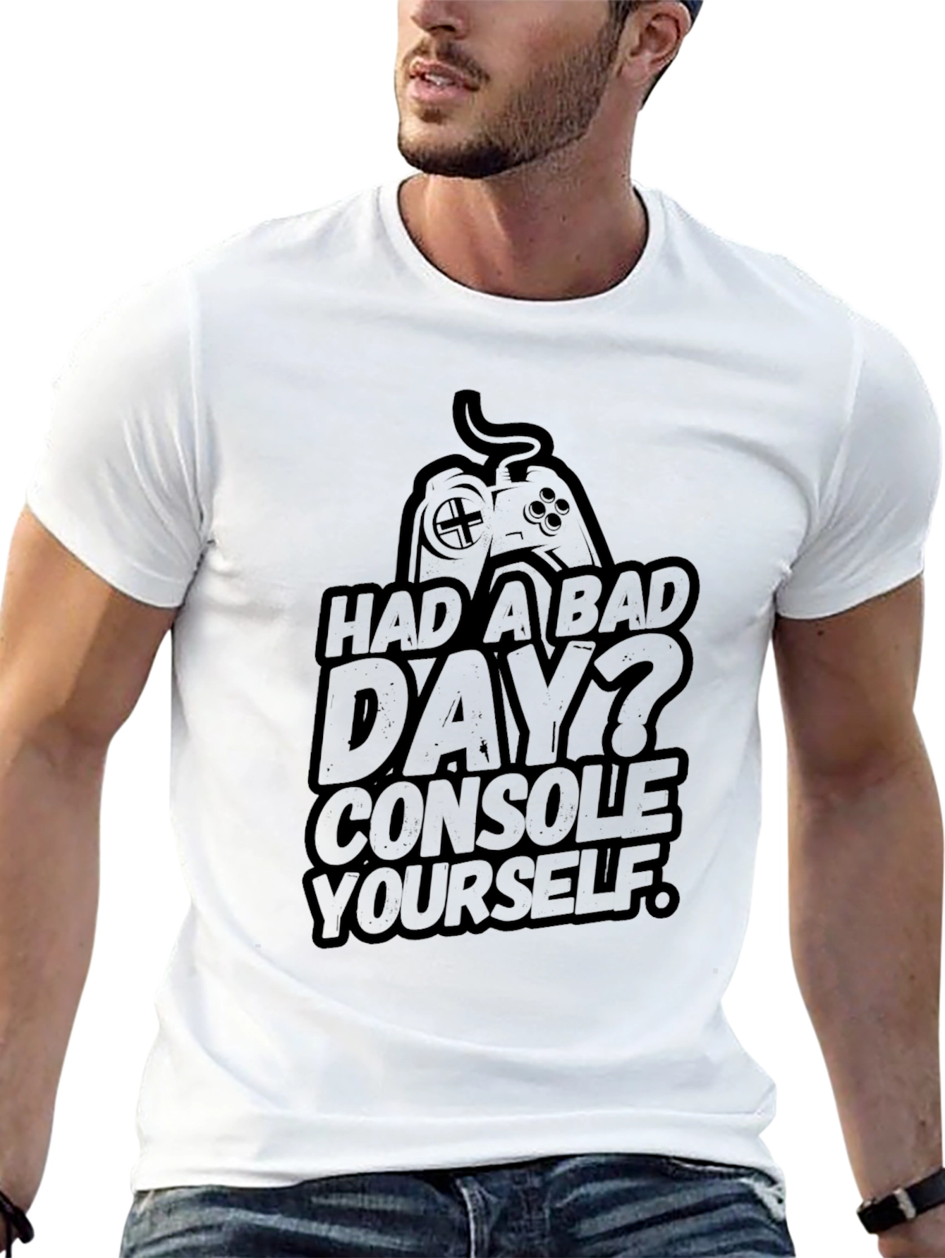 Console Yourself Gamer Graphic Black T-Shirt