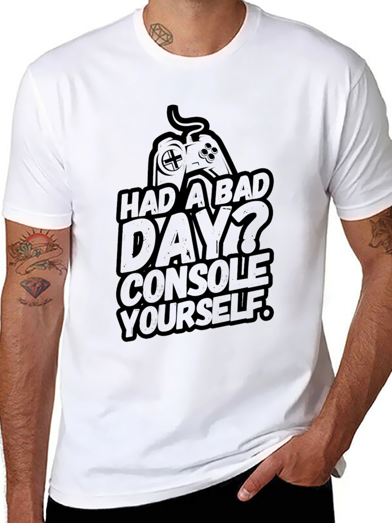 Console Yourself Gamer Graphic Black T-Shirt