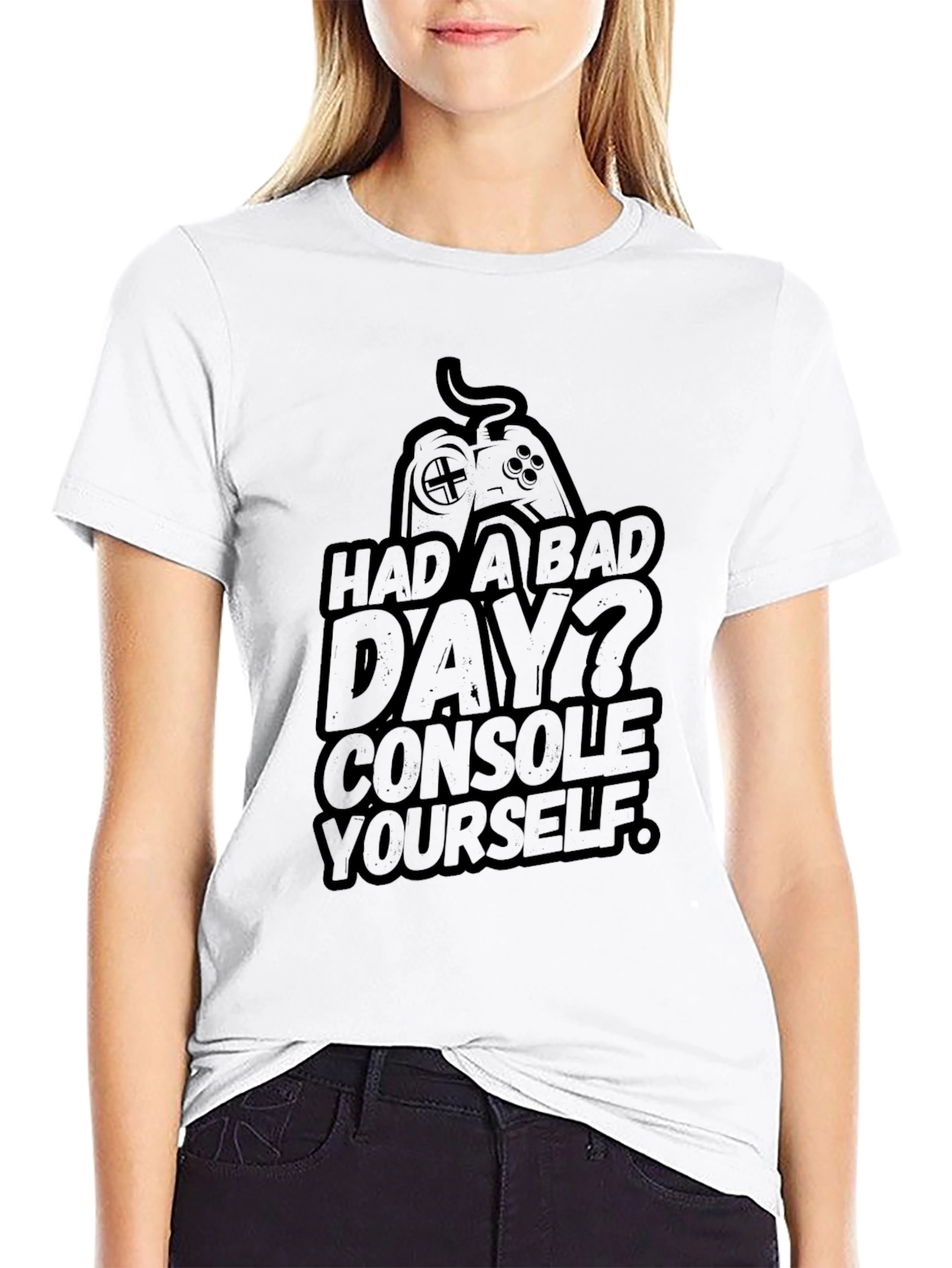 Console Yourself Gamer Graphic Black T-Shirt