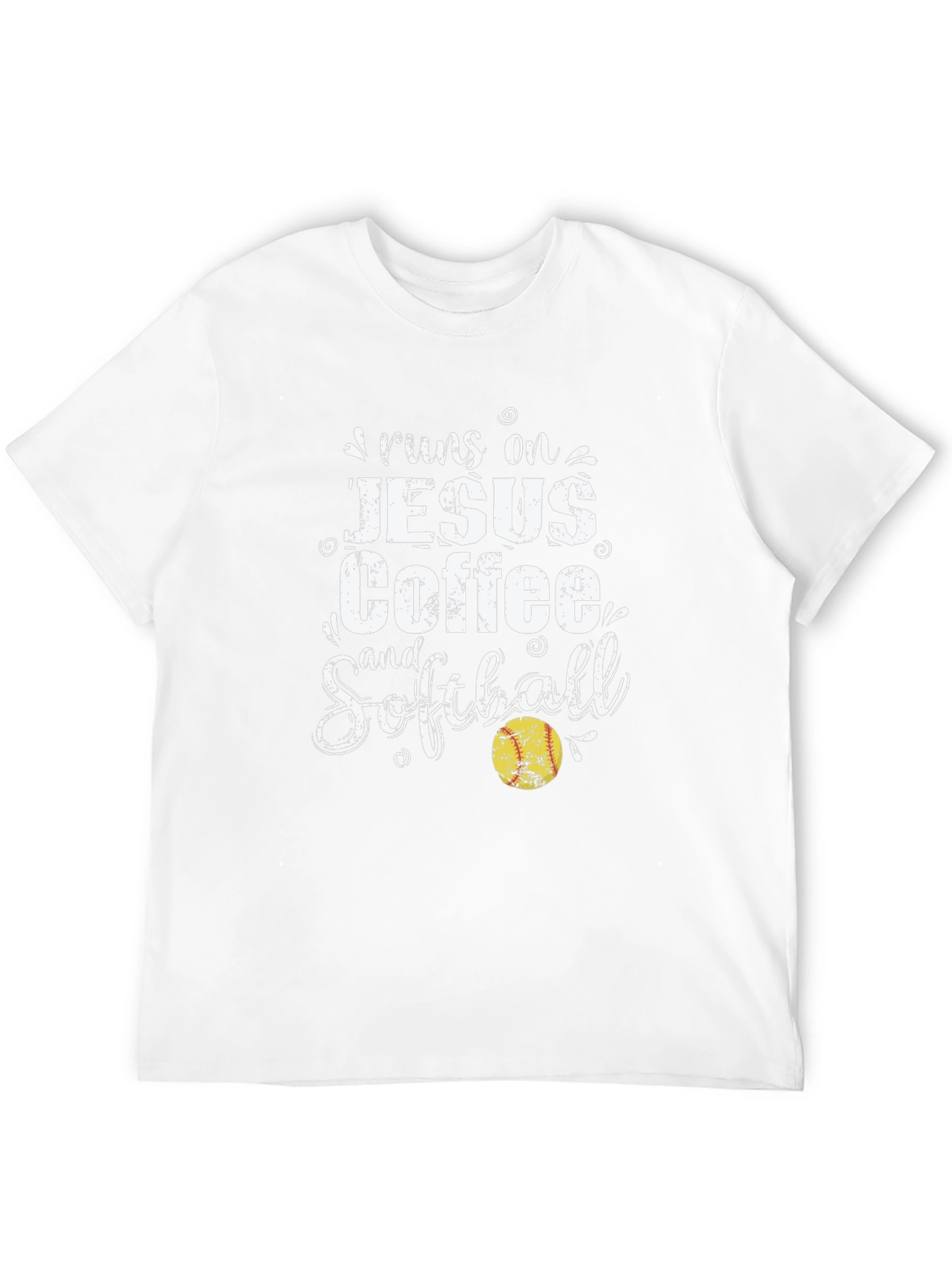 Runs on Jesus Coffee and Softball T-Shirt