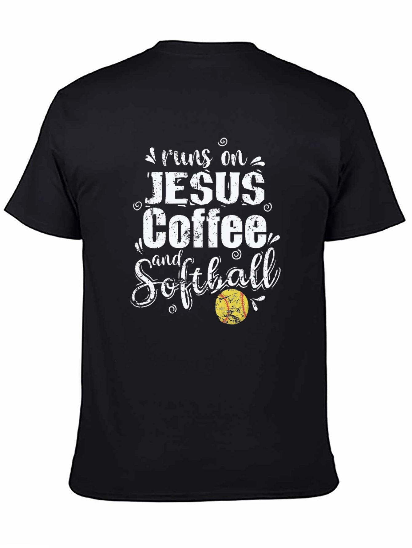 Runs on Jesus Coffee and Softball T-Shirt