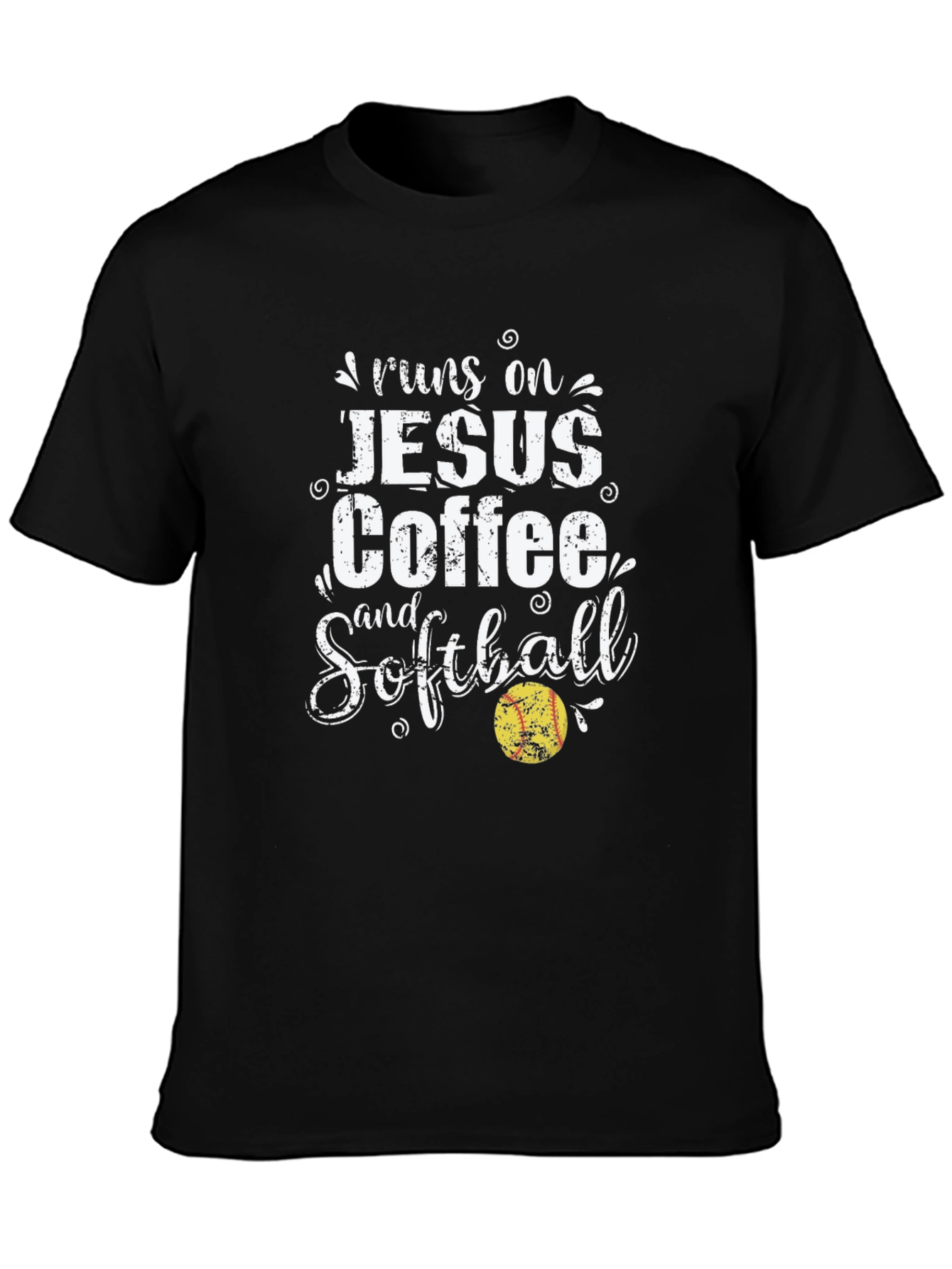 Runs on Jesus Coffee and Softball T-Shirt