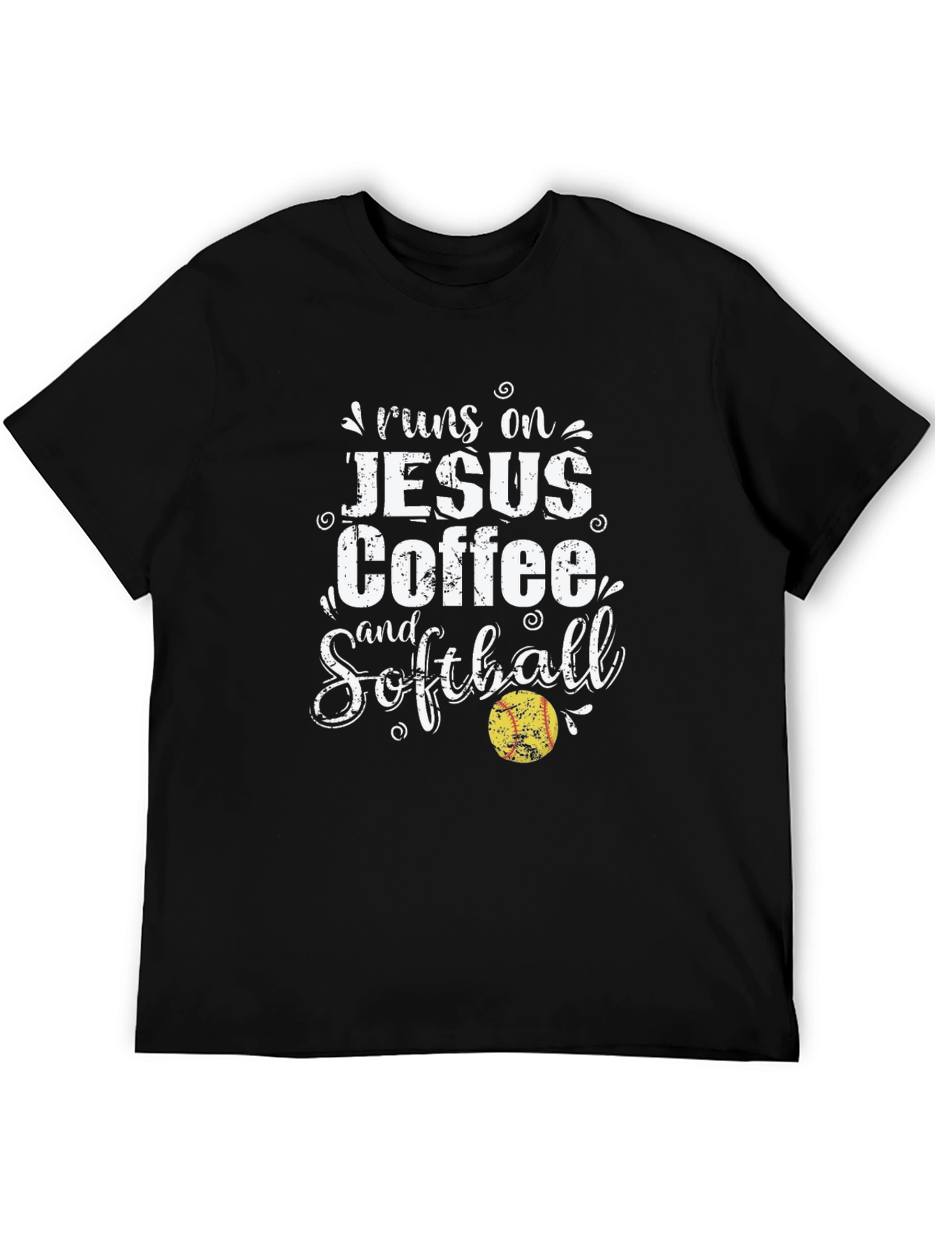 Runs on Jesus Coffee and Softball T-Shirt