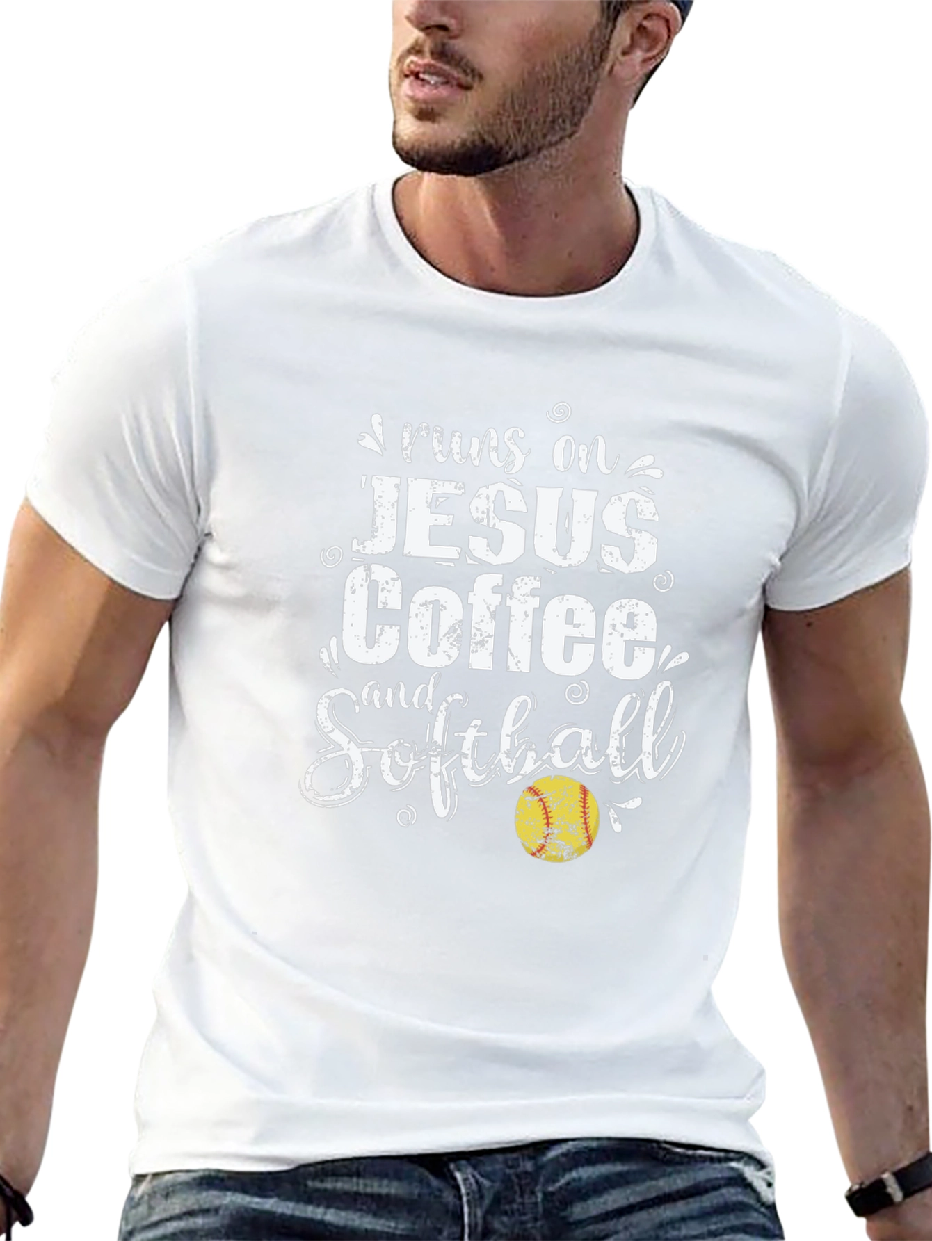 Runs on Jesus Coffee and Softball T-Shirt