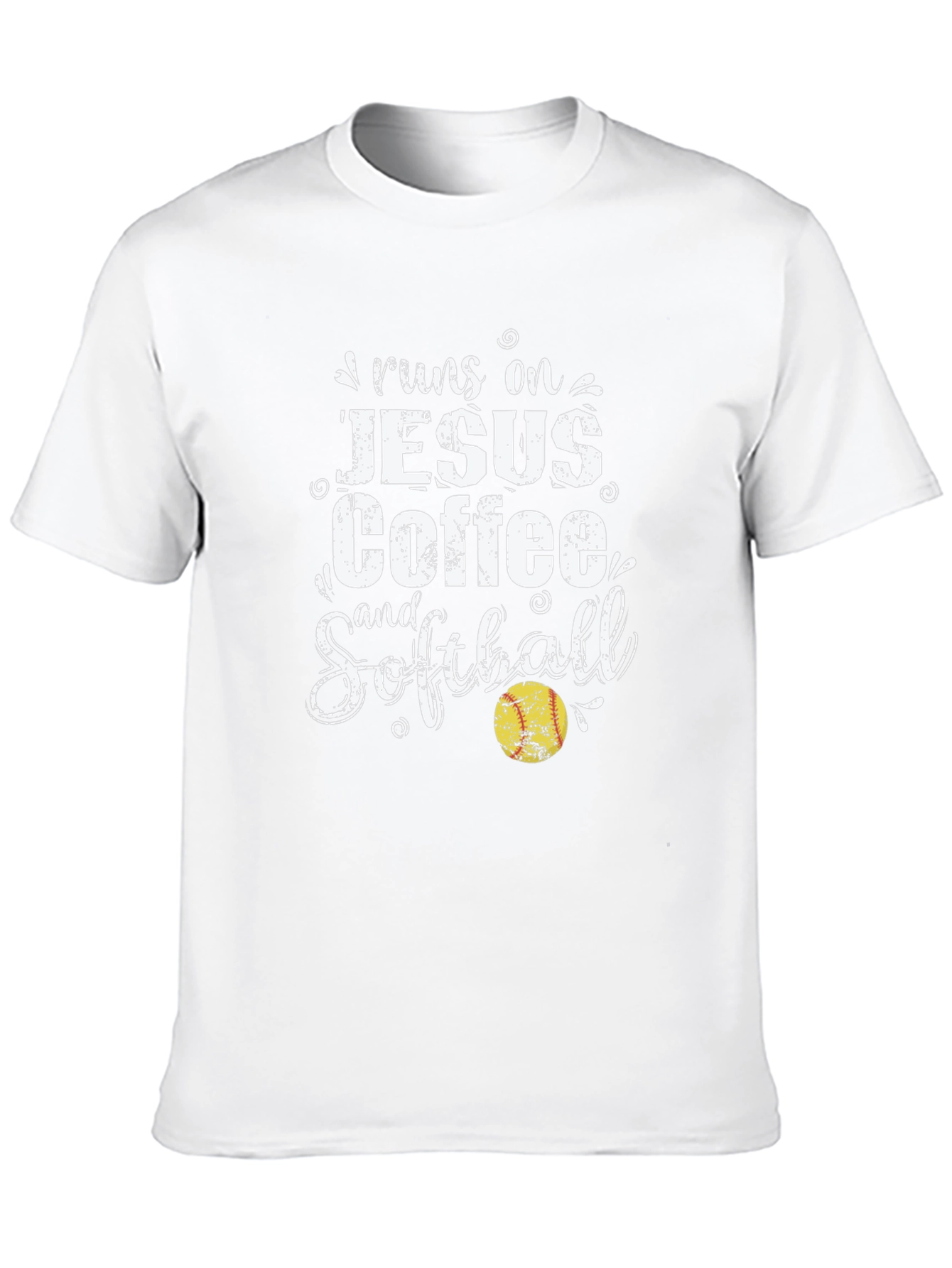 Runs on Jesus Coffee and Softball T-Shirt