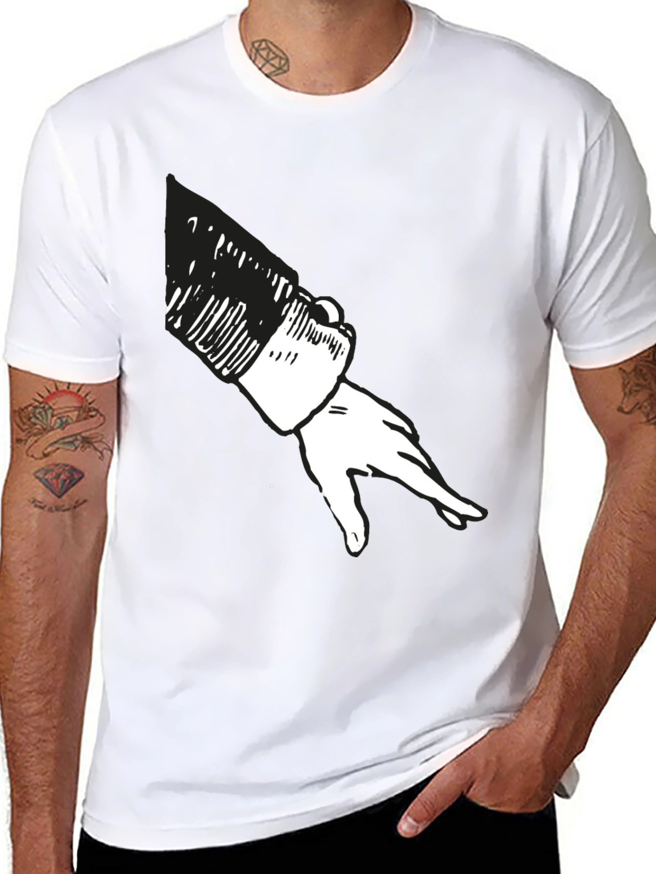 Black T-Shirt with Hand Graphic